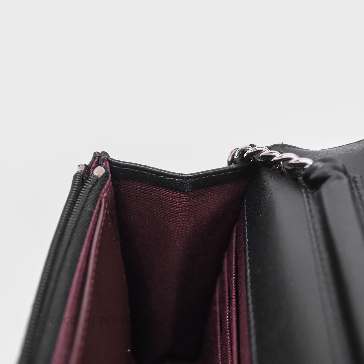 Chanel Quilted WOC Black Lambskin Silver Hardware