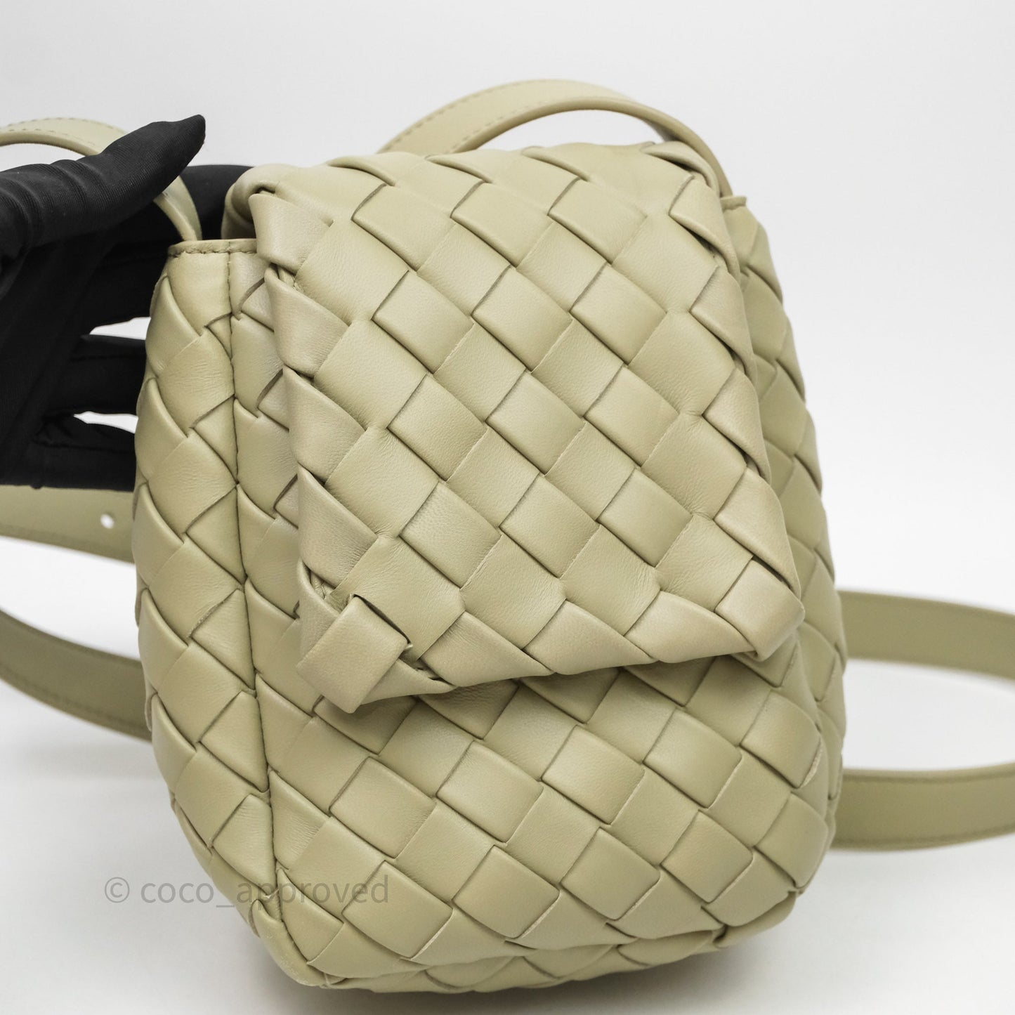 Bottega Veneta Mini Vertical Cobble Crossbody Bag Sage