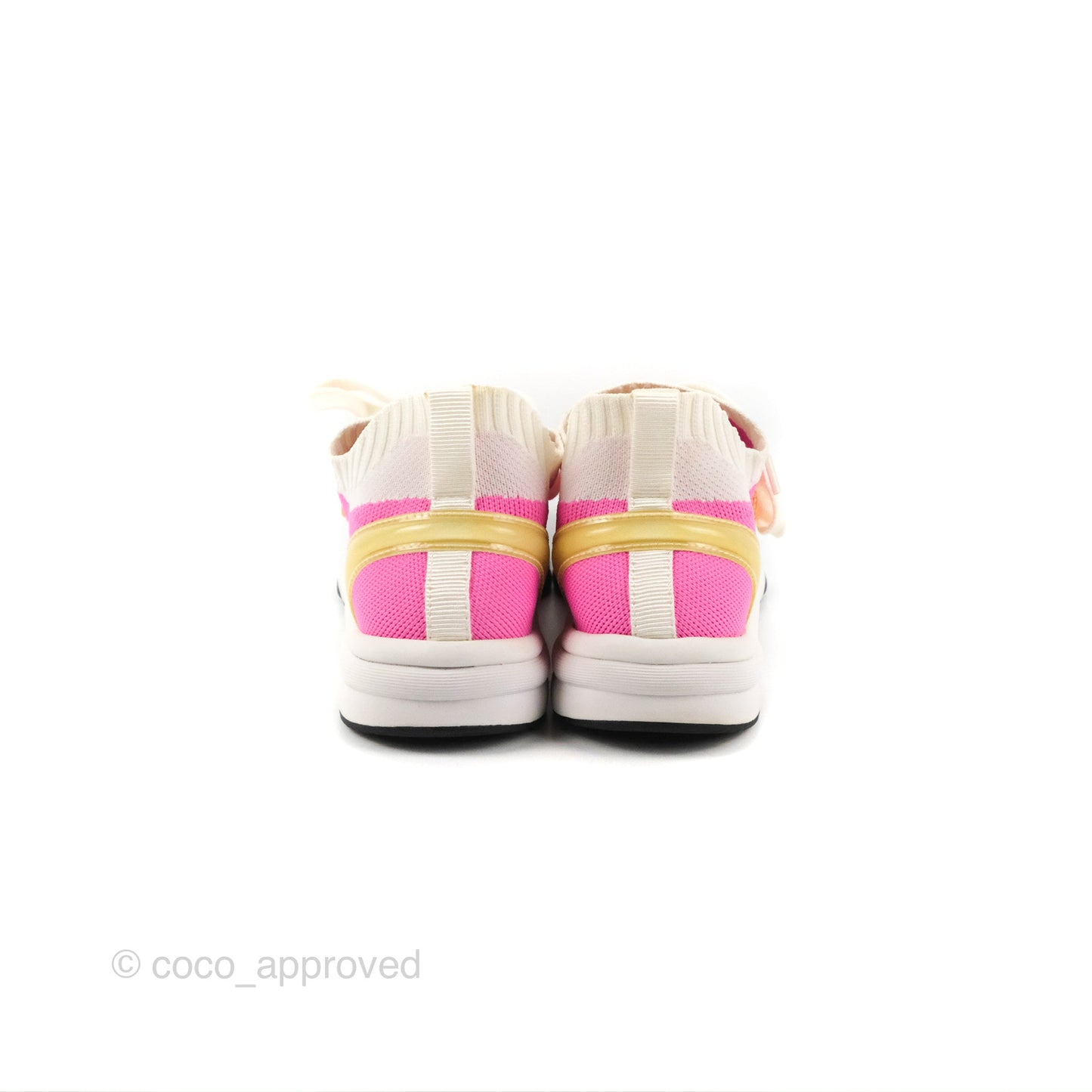 Chanel Low Top CC Trainers White Pink Sneakers Size 37.5