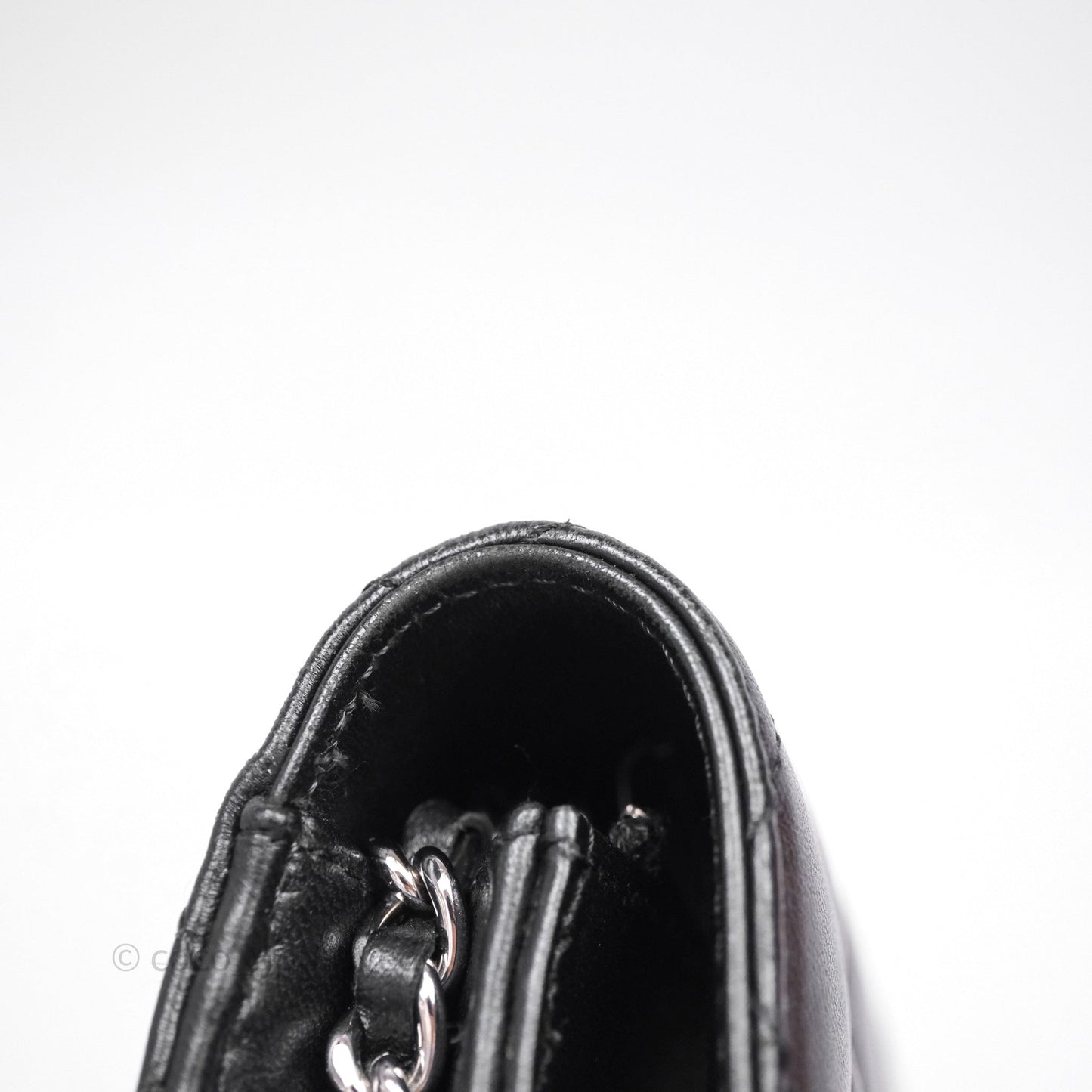 Chanel Quilted WOC Black Lambskin Silver Hardware