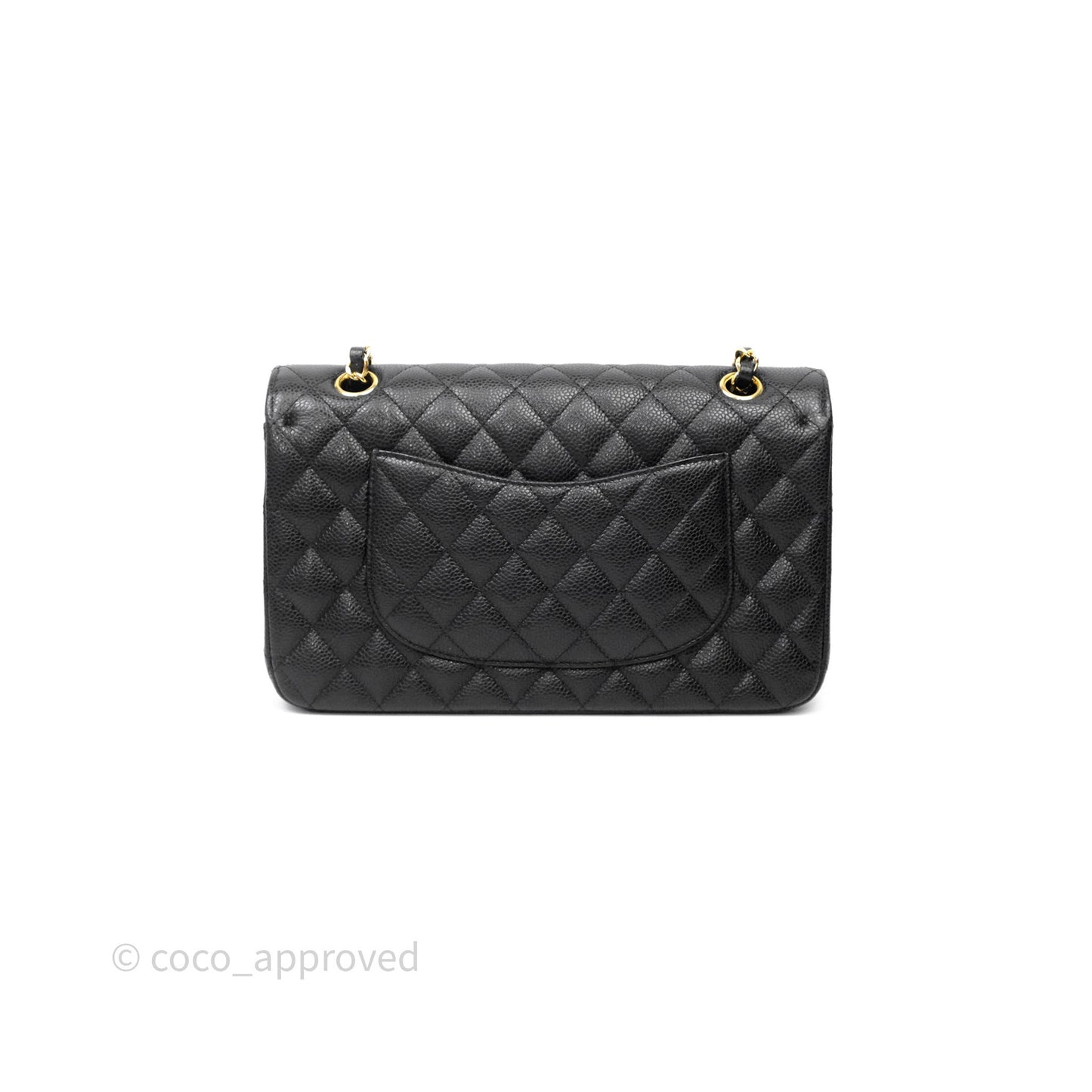 Chanel Classic M/L Medium Flap Quilted Black Caviar Gold Hardware
