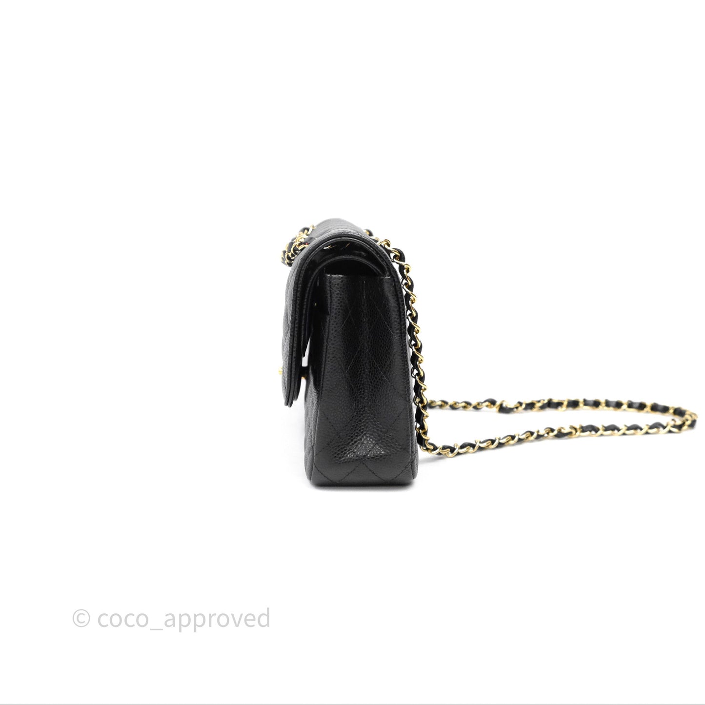 Chanel Classic M/L Medium Flap Quilted Black Caviar Gold Hardware