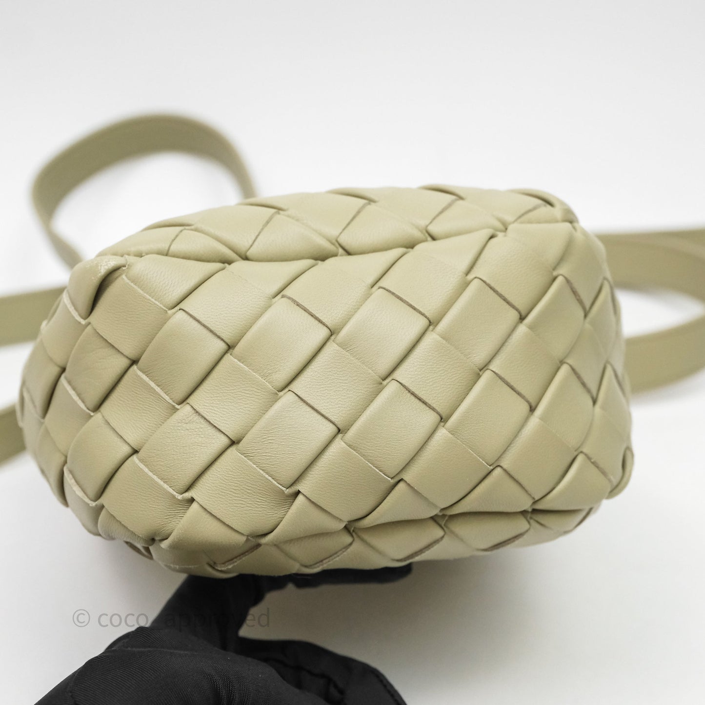 Bottega Veneta Mini Vertical Cobble Crossbody Bag Sage