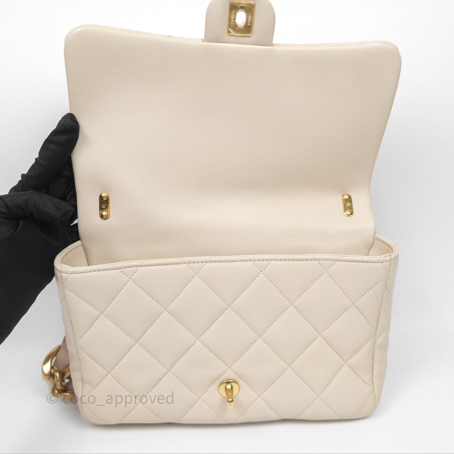 Chanel Funky Town Flap Beige Aged Gold Hardware
