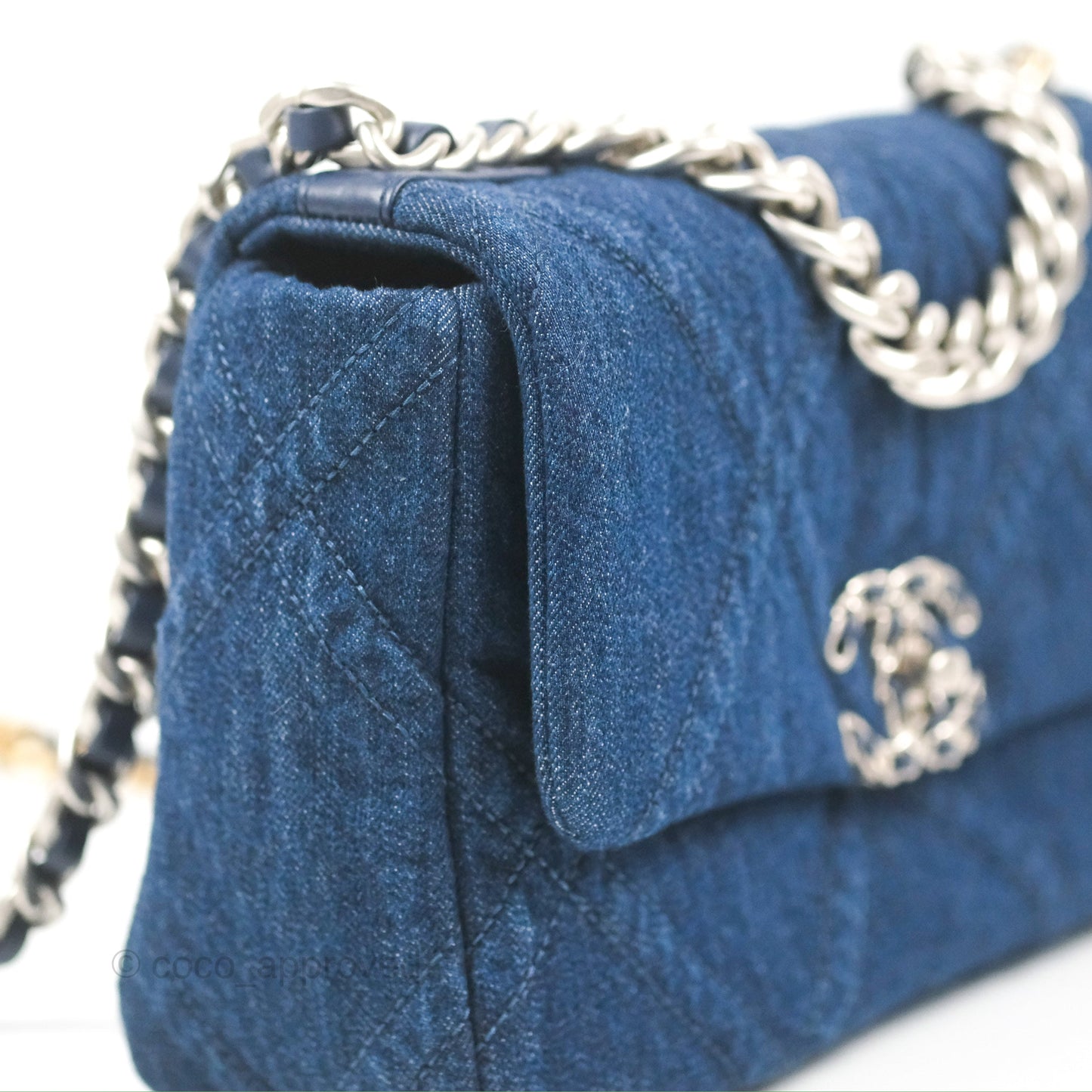 Chanel 19 Small Denim Fabric Mixed Hardware 22P