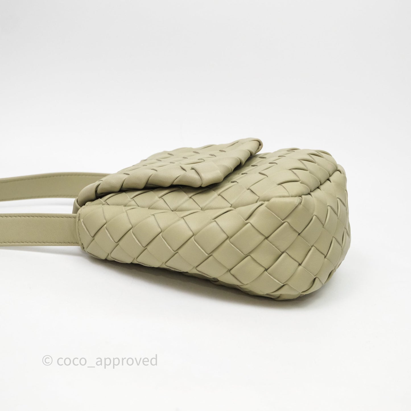 Bottega Veneta Mini Vertical Cobble Crossbody Bag Sage