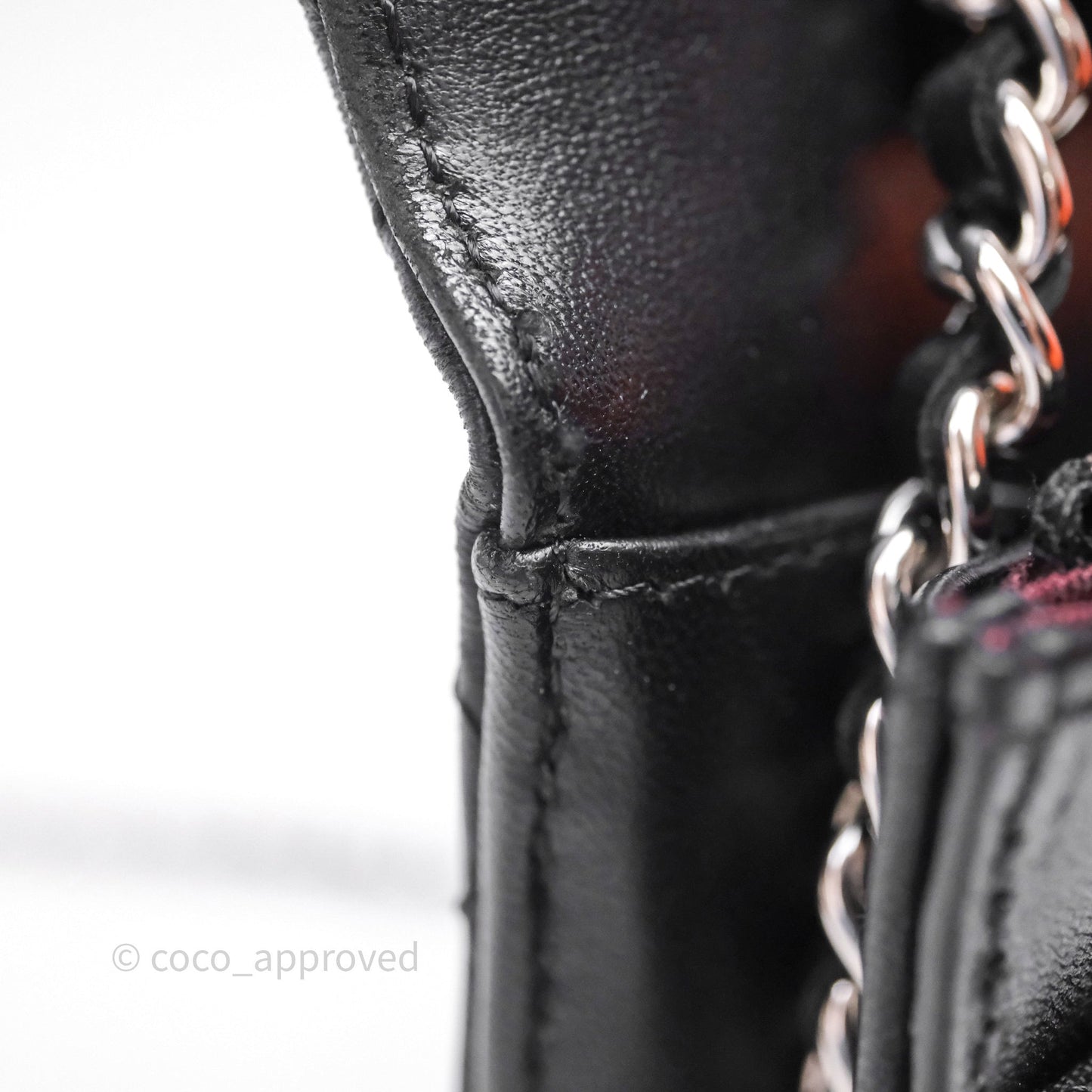 Chanel Quilted WOC Black Lambskin Silver Hardware
