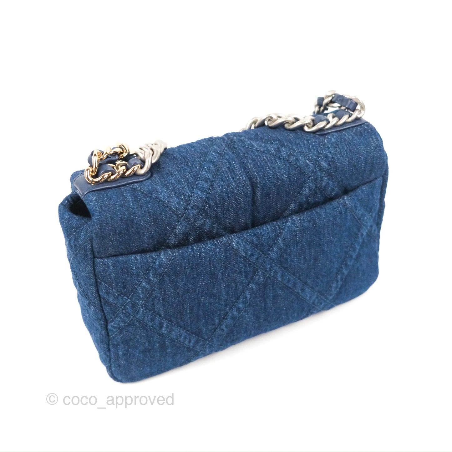 Chanel 19 Small Denim Fabric Mixed Hardware 22P