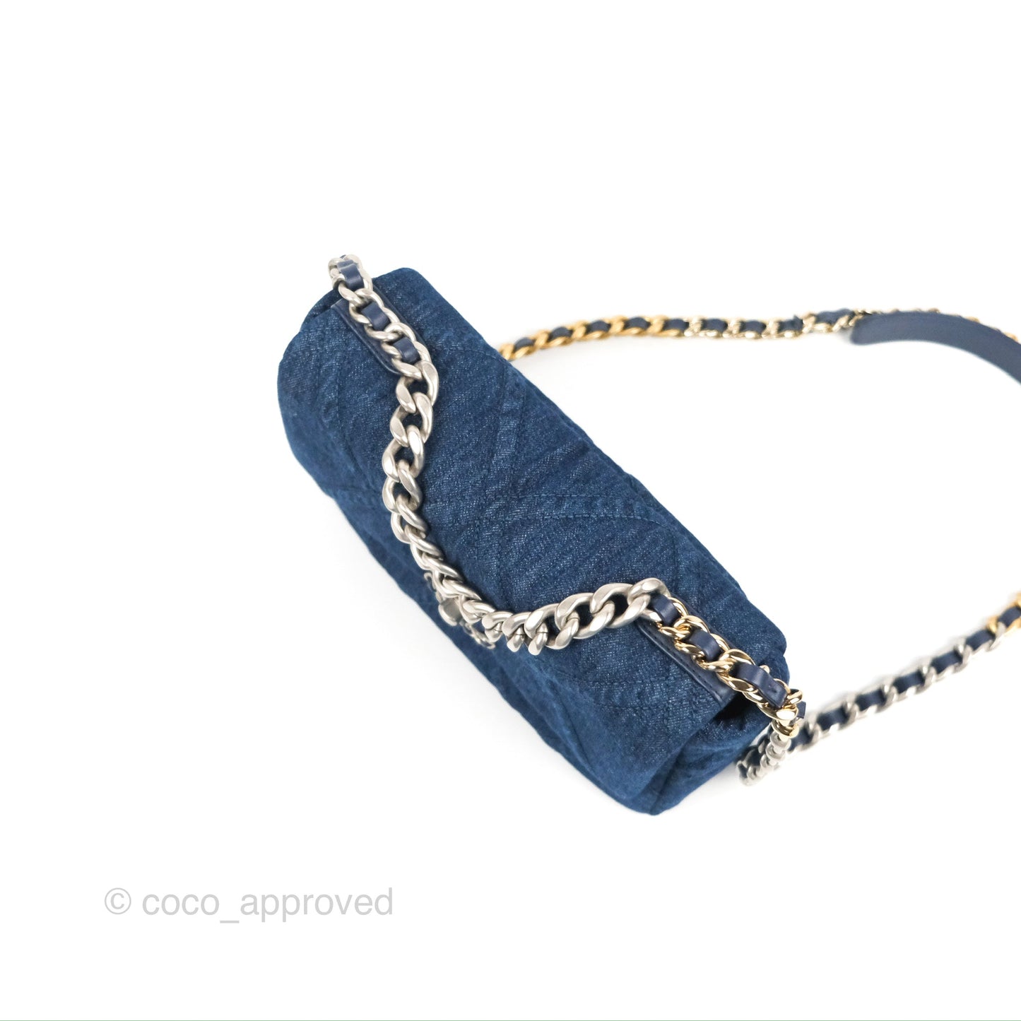 Chanel 19 Small Denim Fabric Mixed Hardware 22P