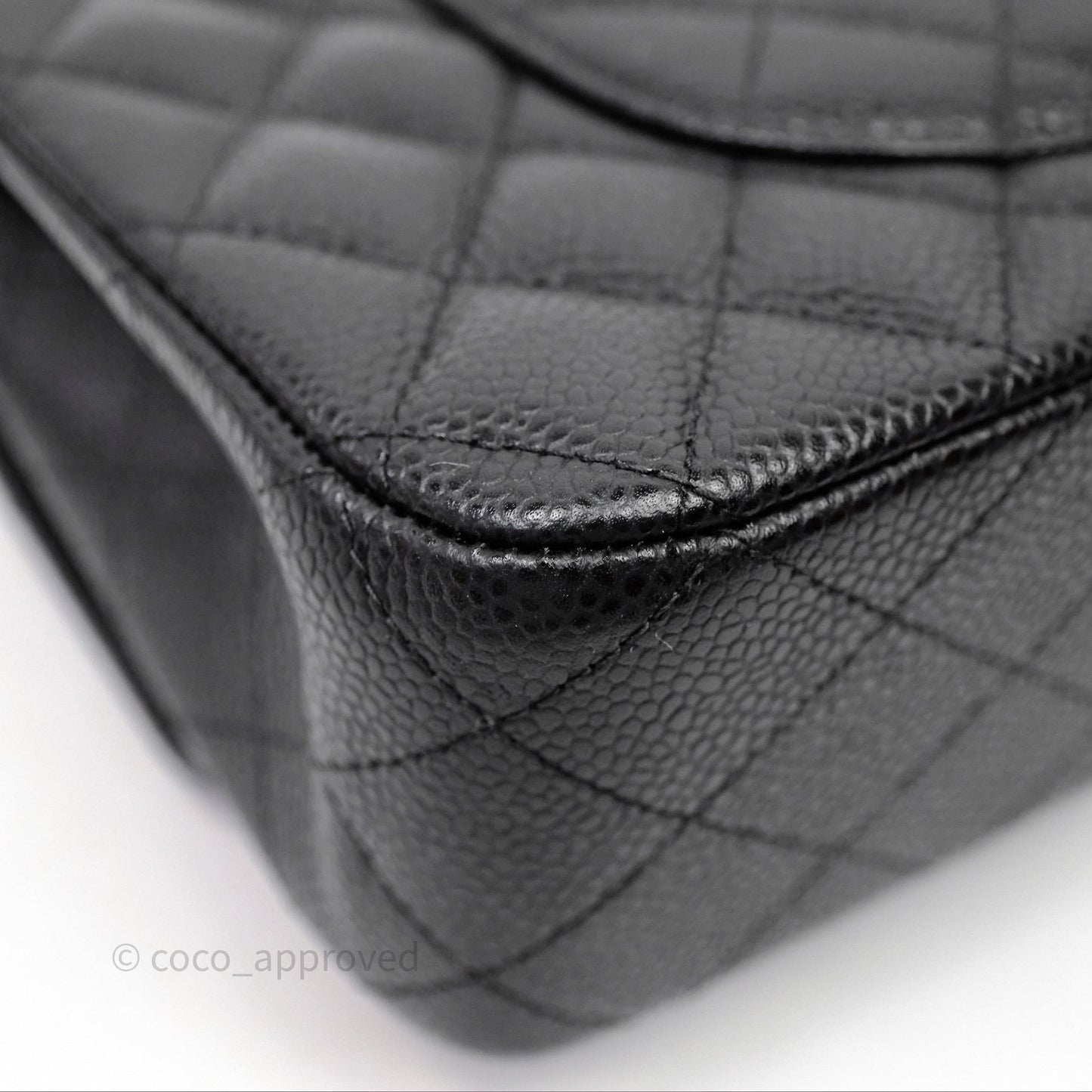 Chanel Classic M/L Medium Flap Quilted Black Caviar Gold Hardware