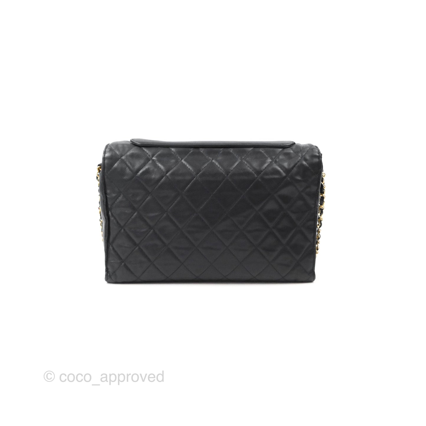 Chanel Vintage Midnight Blue Lambskin Pochette Chain Shoulder Bag