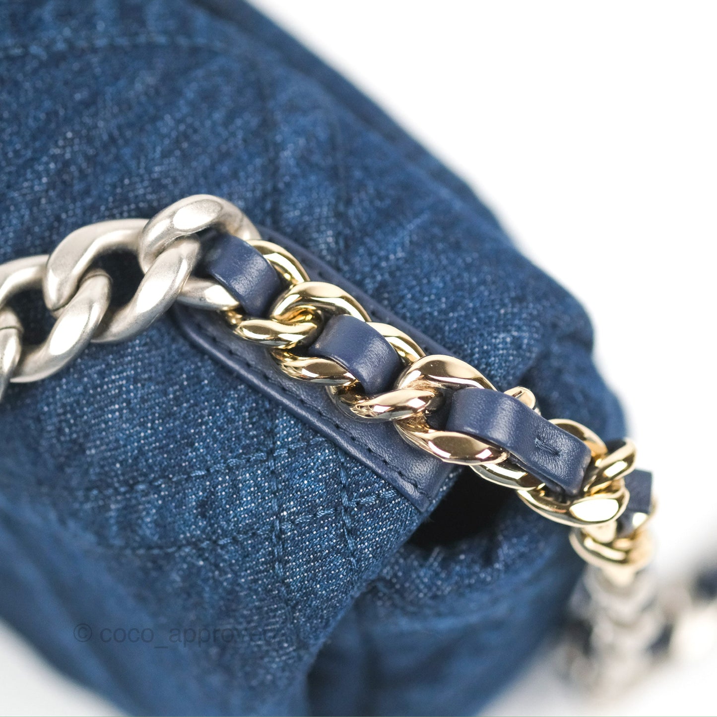 Chanel 19 Small Denim Fabric Mixed Hardware 22P