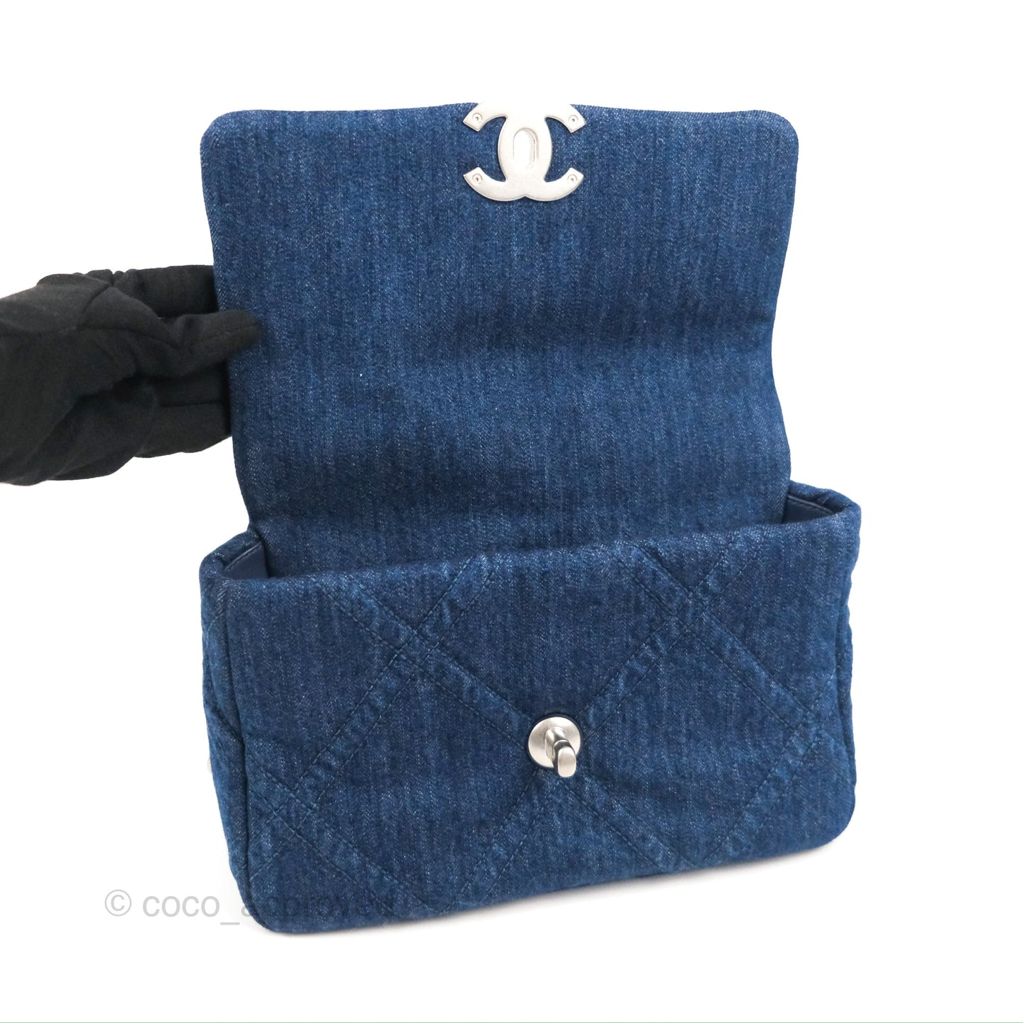 Chanel 19 Small Denim Fabric Mixed Hardware 22P