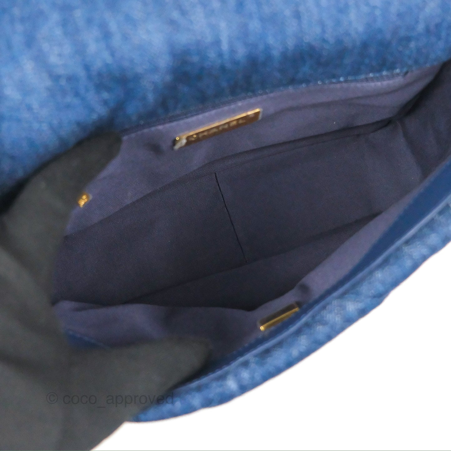 Chanel 19 Small Denim Fabric Mixed Hardware 22P