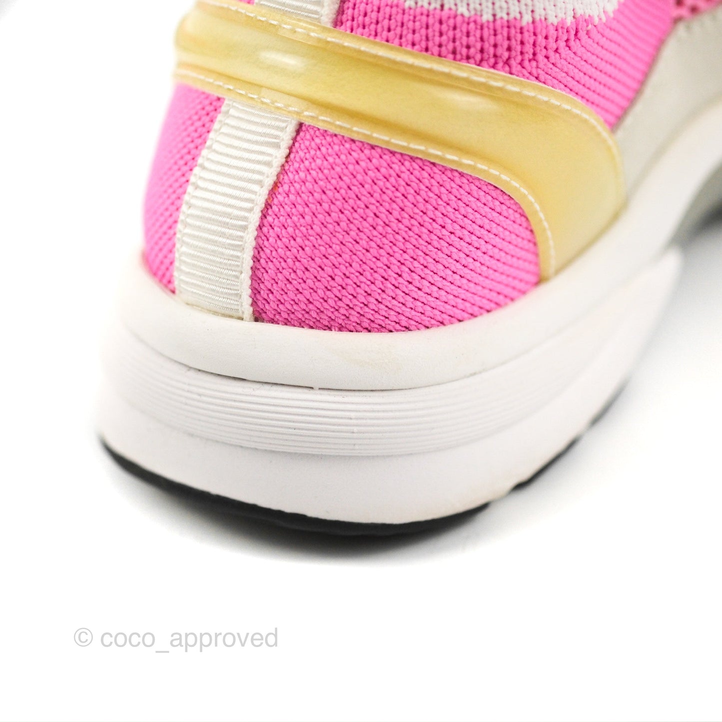Chanel Low Top CC Trainers White Pink Sneakers Size 37.5