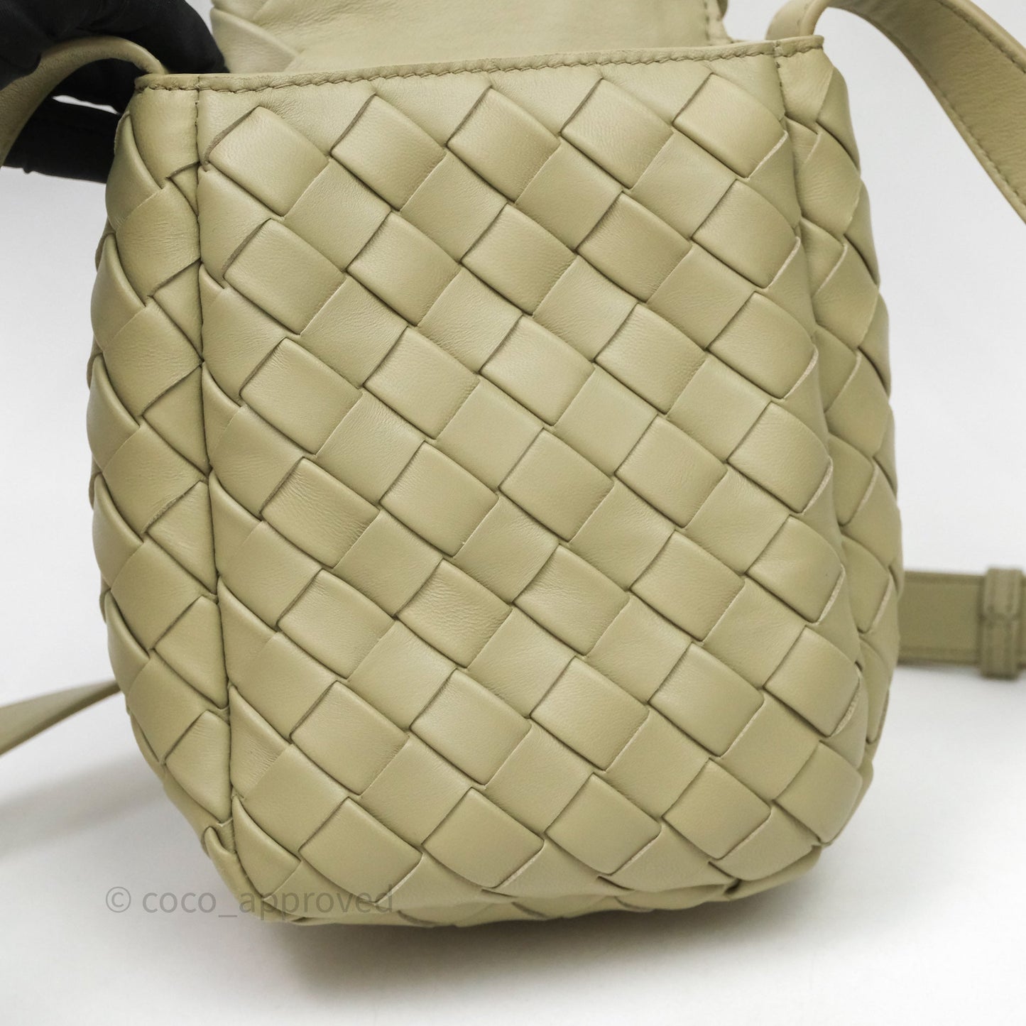 Bottega Veneta Mini Vertical Cobble Crossbody Bag Sage
