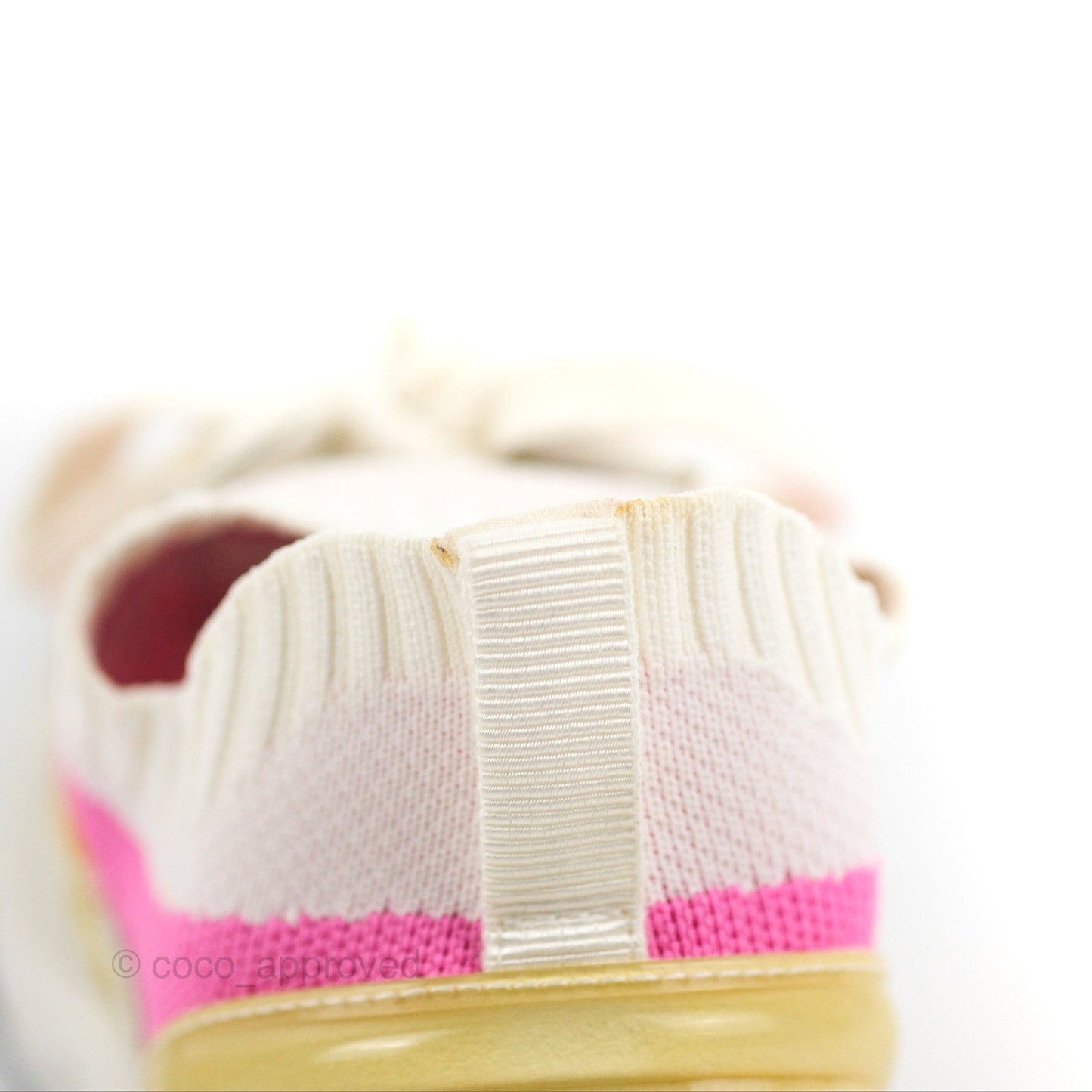 Chanel Low Top CC Trainers White Pink Sneakers Size 37.5