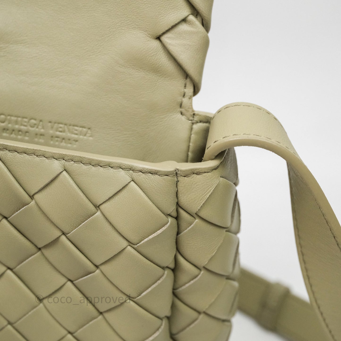 Bottega Veneta Mini Vertical Cobble Crossbody Bag Sage