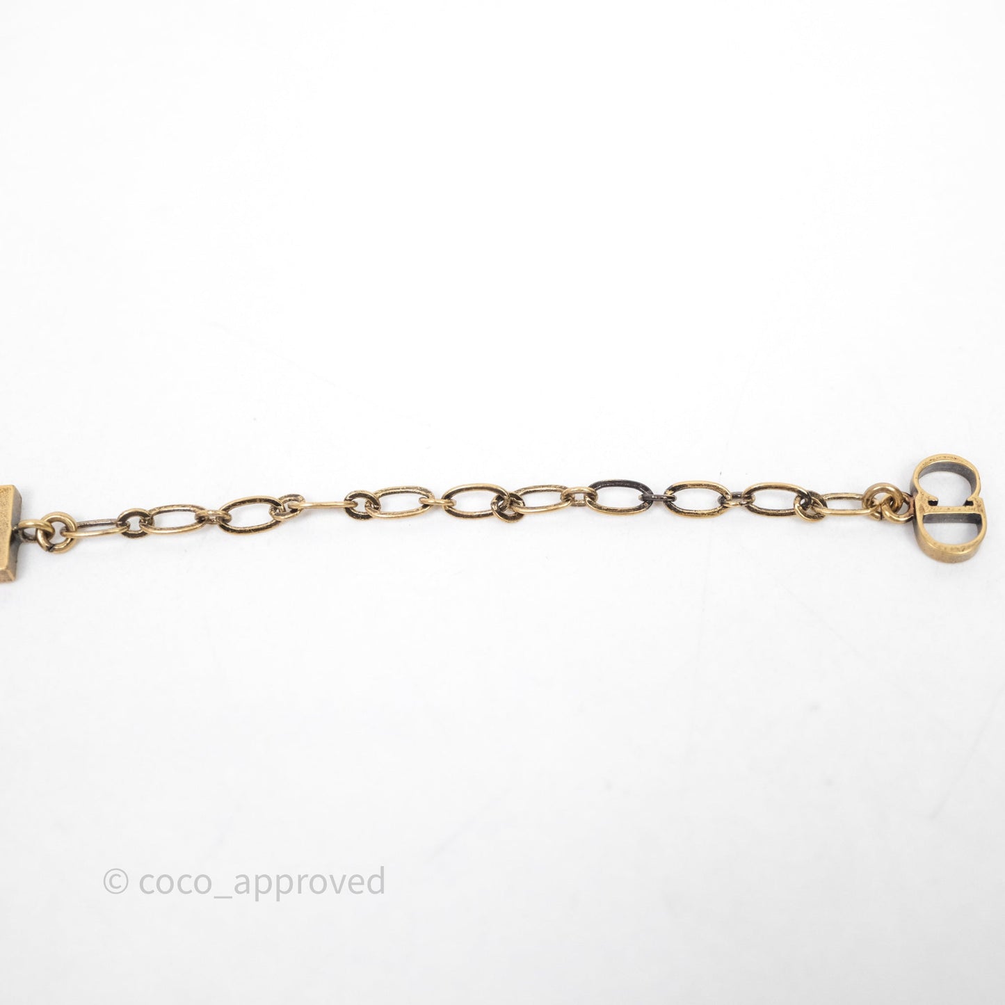 Christian Dior J'adior Ribbon Choker Necklace Black Aged Gold Tone