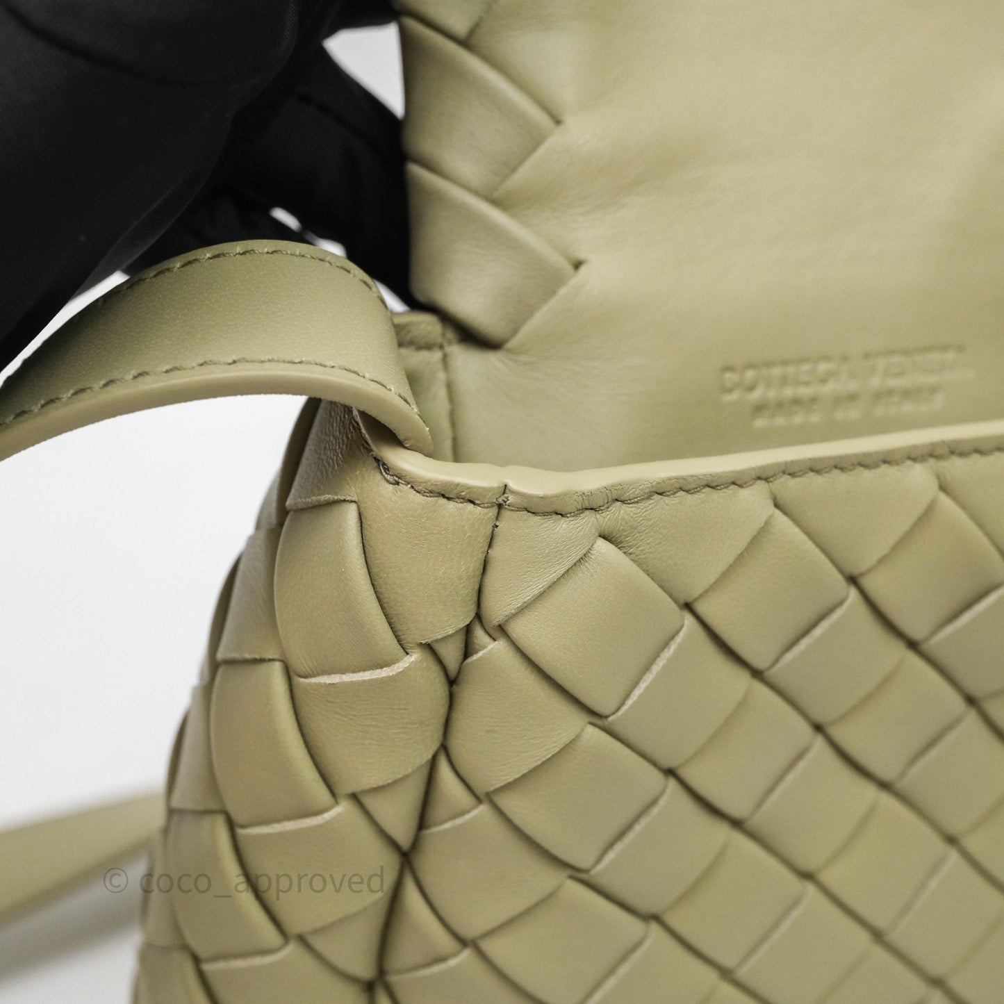 Bottega Veneta Mini Vertical Cobble Crossbody Bag Sage