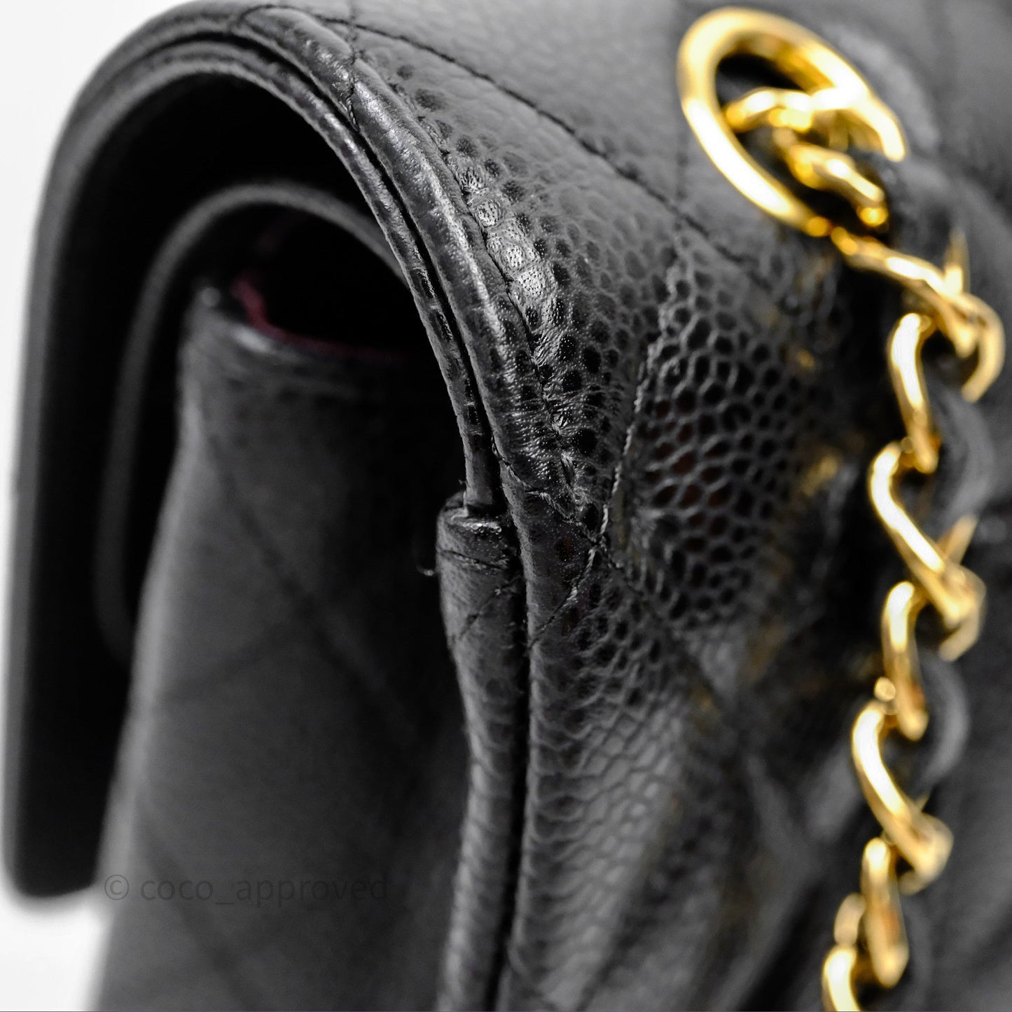 Chanel Classic M/L Medium Flap Quilted Black Caviar Gold Hardware