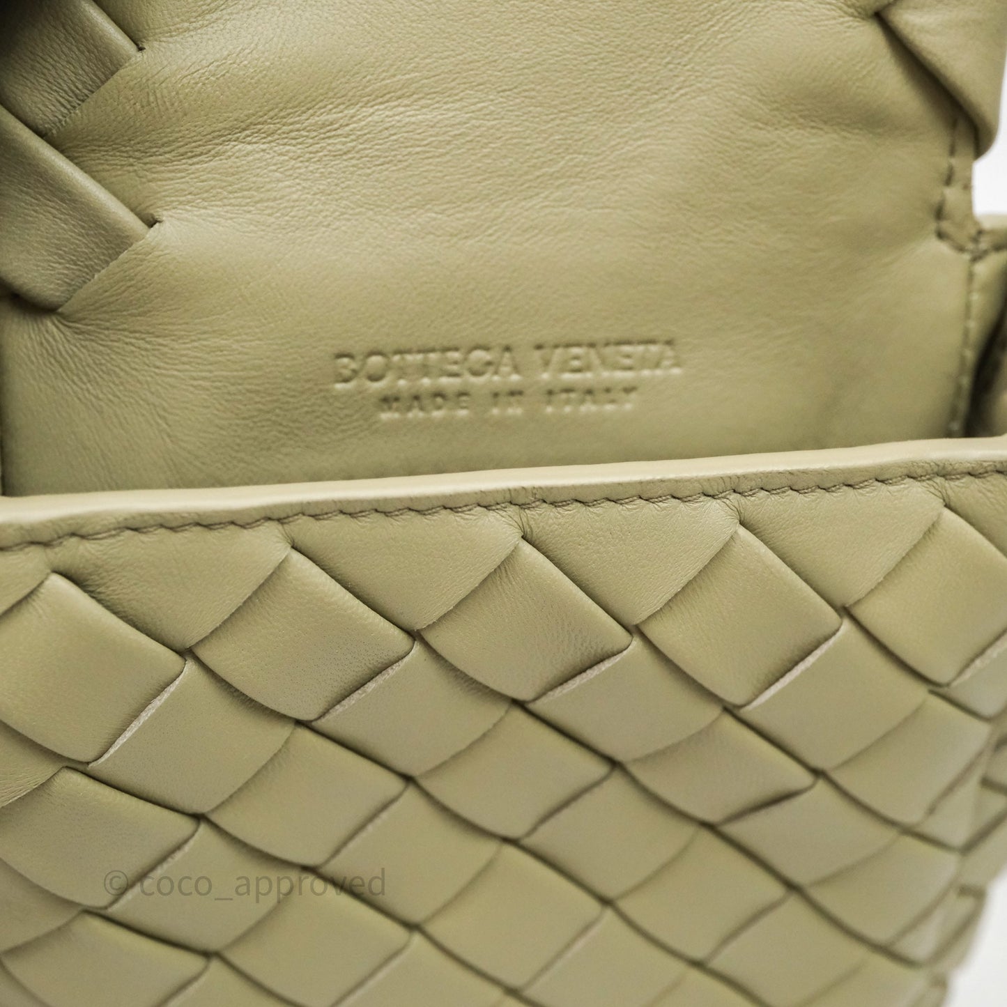 Bottega Veneta Mini Vertical Cobble Crossbody Bag Sage