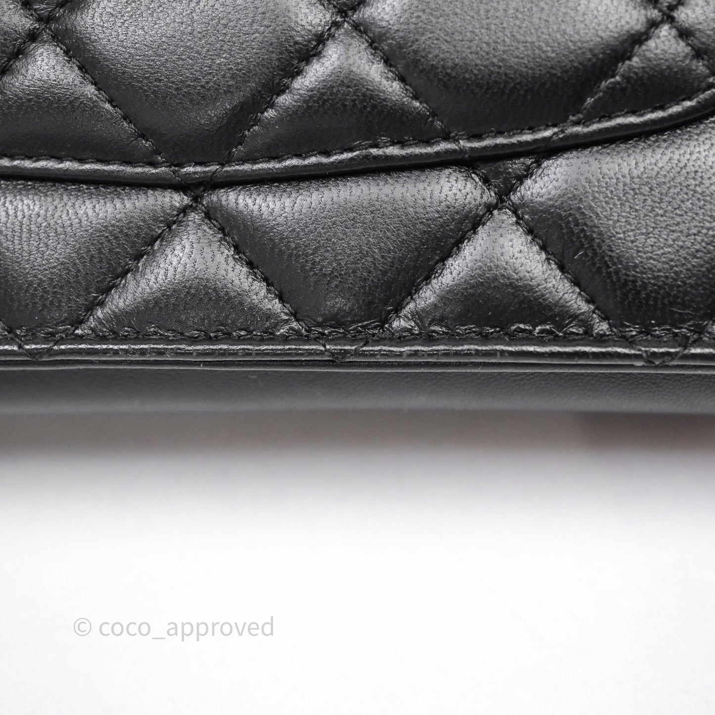 Chanel Quilted WOC Black Lambskin Silver Hardware