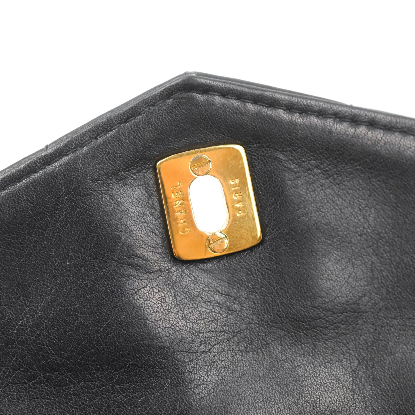 Chanel Vintage Midnight Blue Lambskin Pochette Chain Shoulder Bag