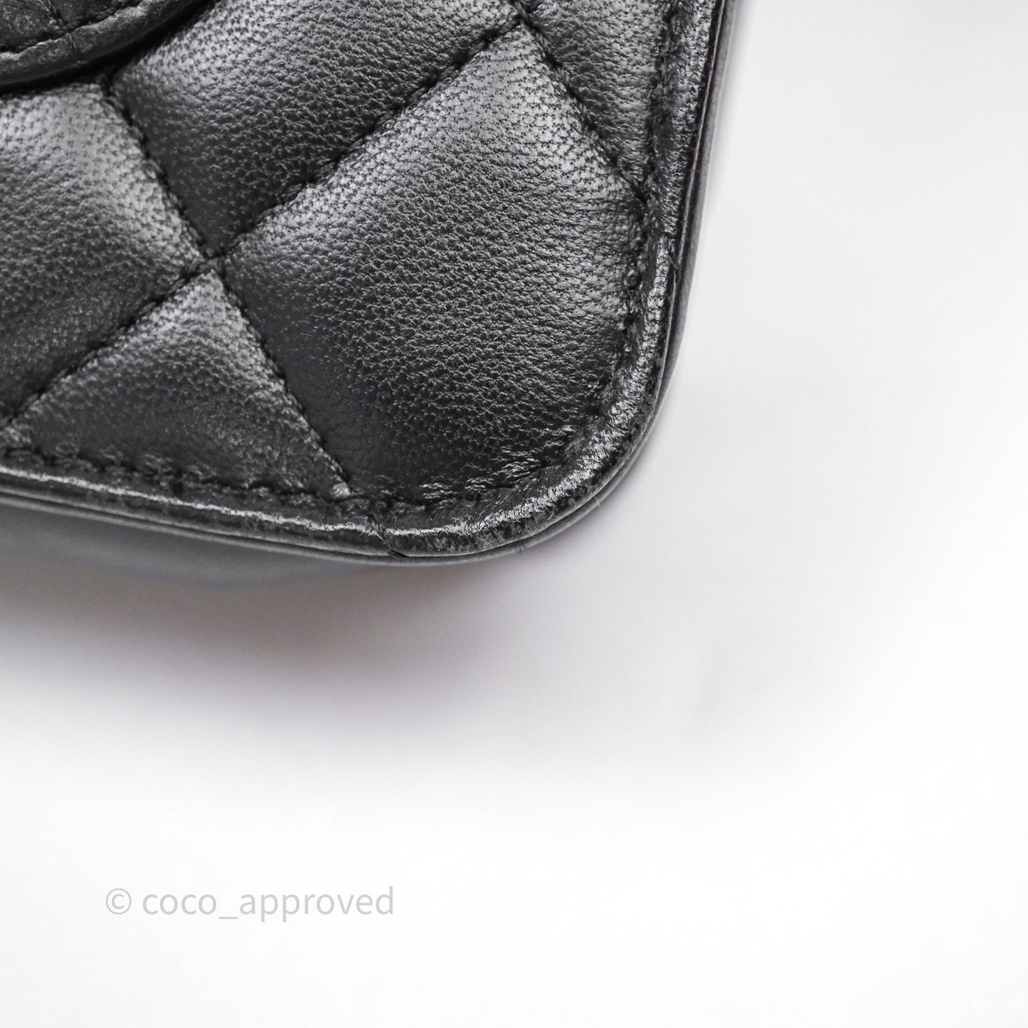 Chanel Quilted WOC Black Lambskin Silver Hardware