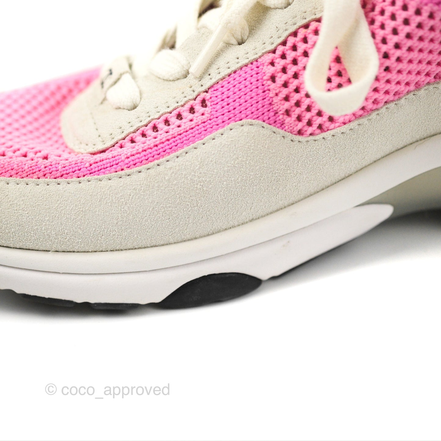 Chanel Low Top CC Trainers White Pink Sneakers Size 37.5