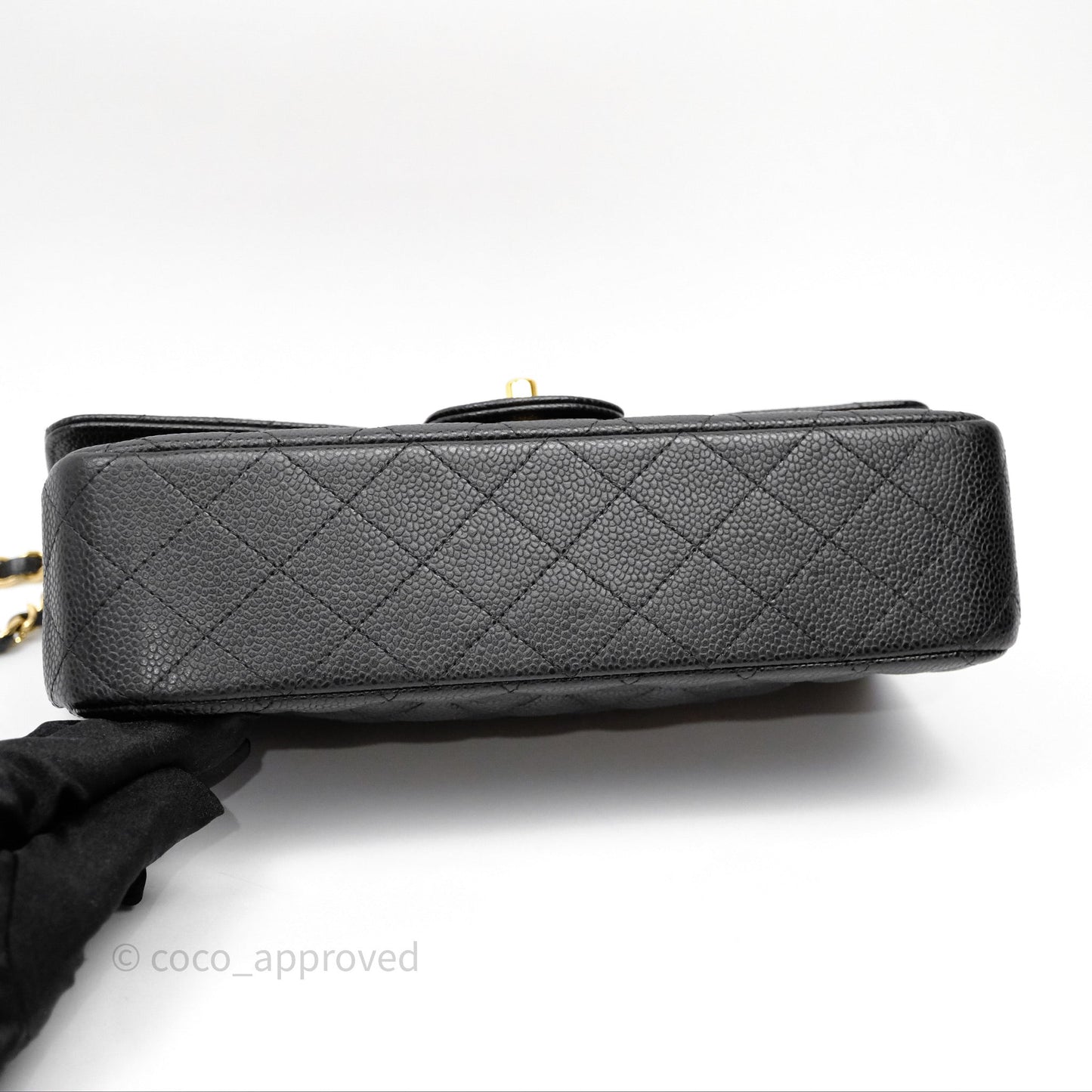 Chanel Classic M/L Medium Flap Quilted Black Caviar Gold Hardware