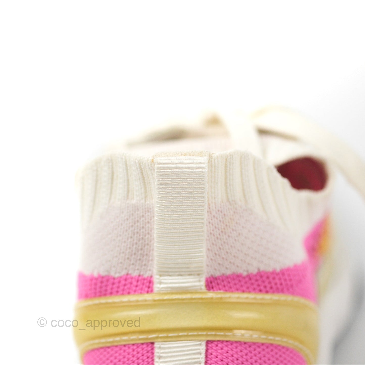 Chanel Low Top CC Trainers White Pink Sneakers Size 37.5