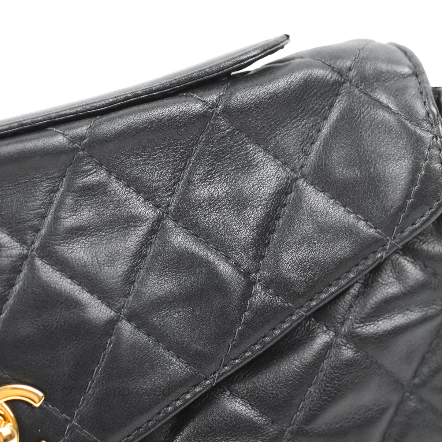 Chanel Vintage Midnight Blue Lambskin Pochette Chain Shoulder Bag