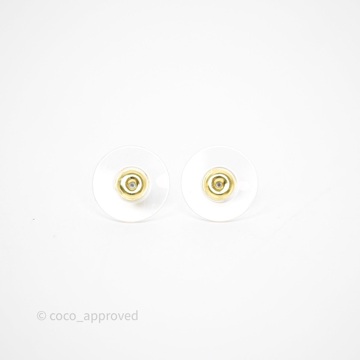 Chanel Crystal Perfume Bottle Pendant Earrings Gold Tone 23P