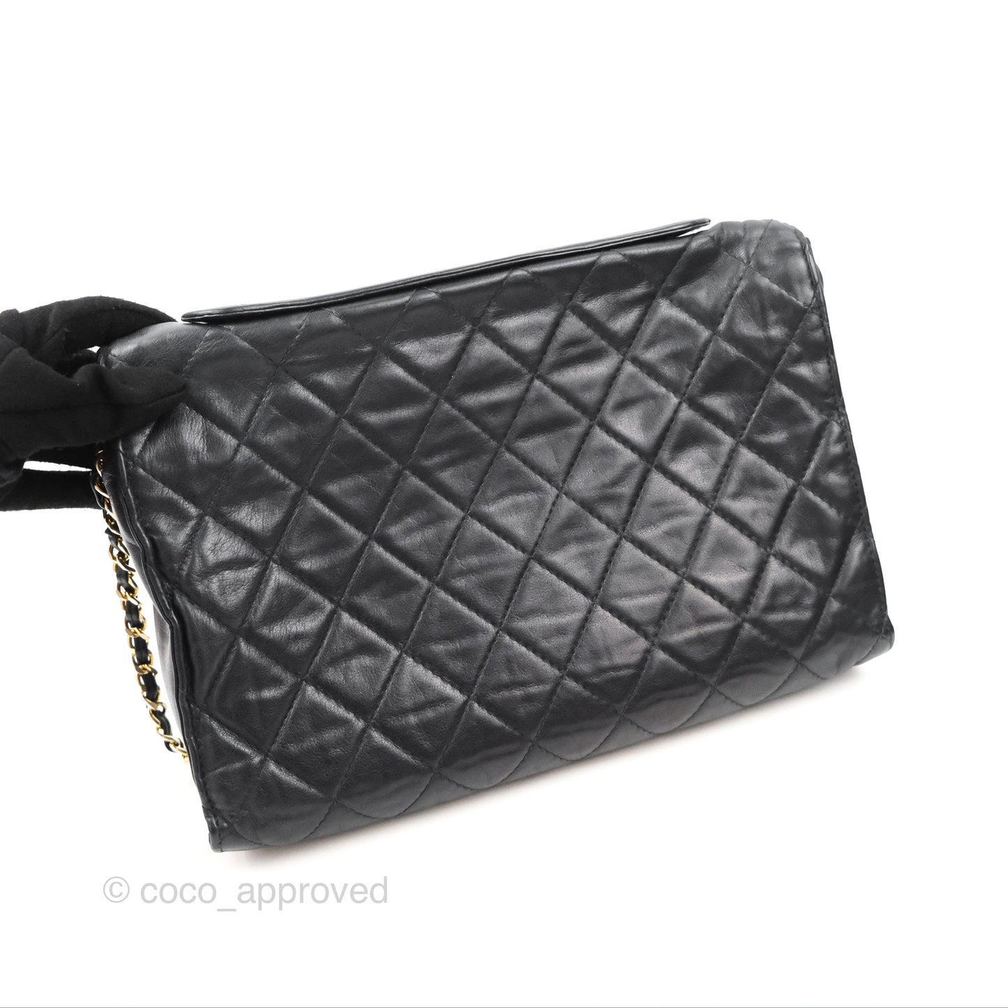 Chanel Vintage Midnight Blue Lambskin Pochette Chain Shoulder Bag
