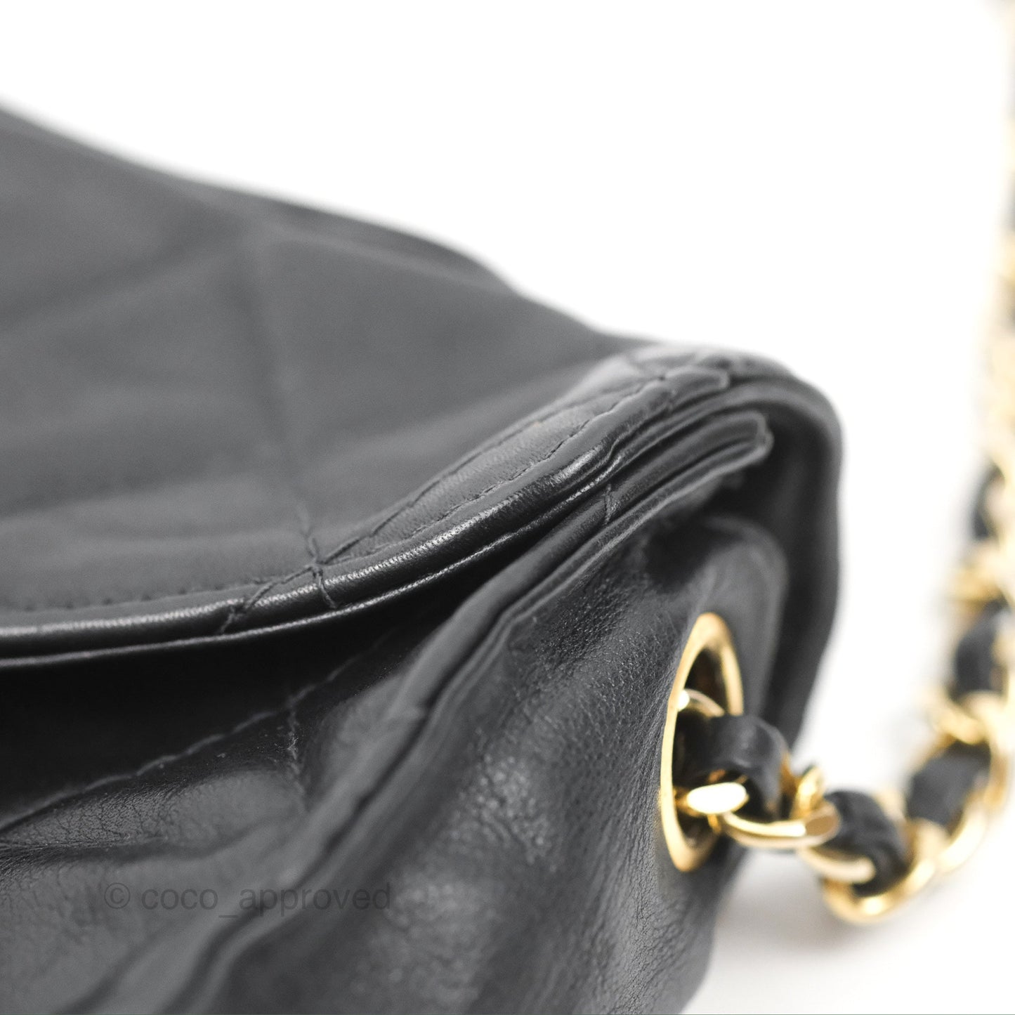 Chanel Vintage Midnight Blue Lambskin Pochette Chain Shoulder Bag