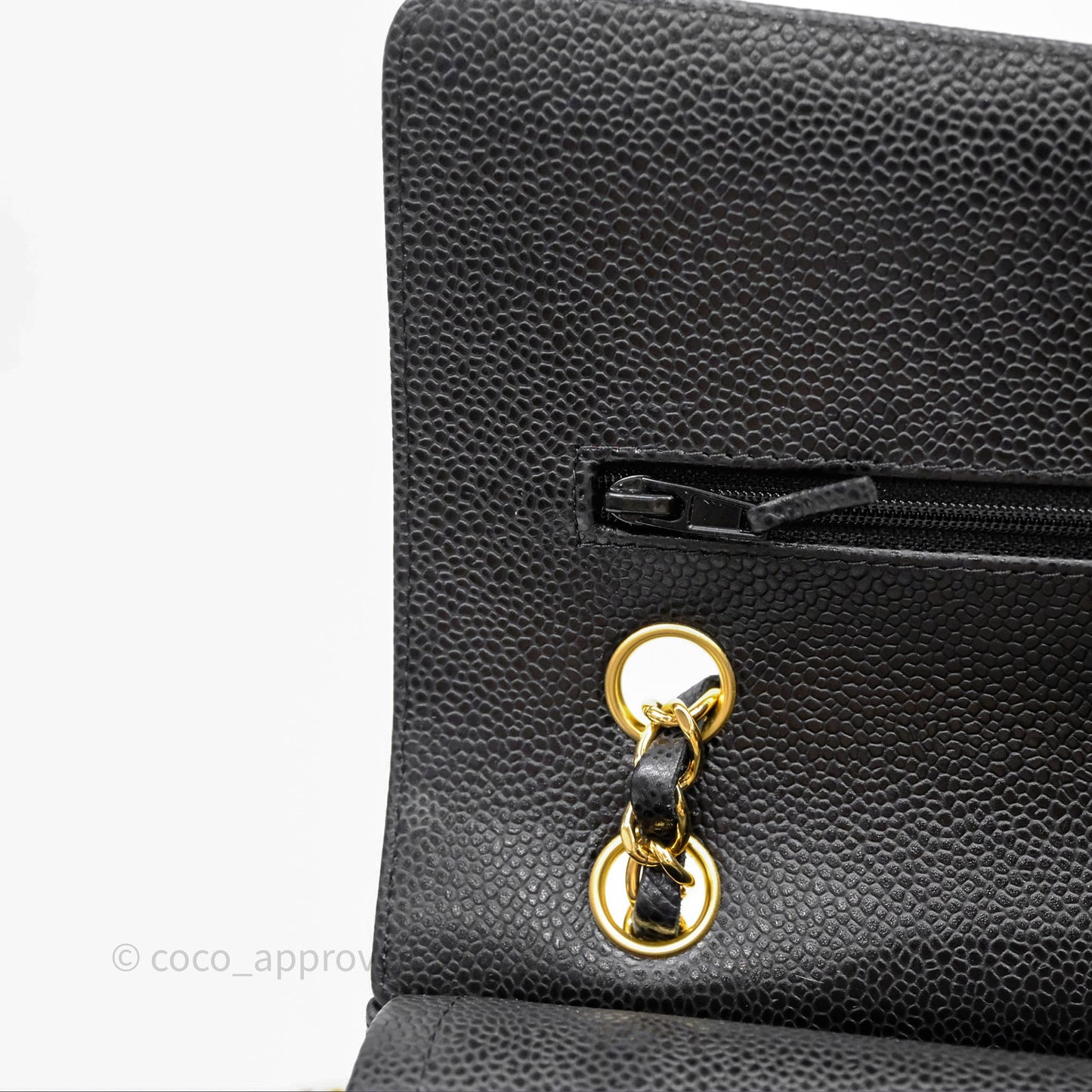 Chanel Classic M/L Medium Flap Quilted Black Caviar Gold Hardware