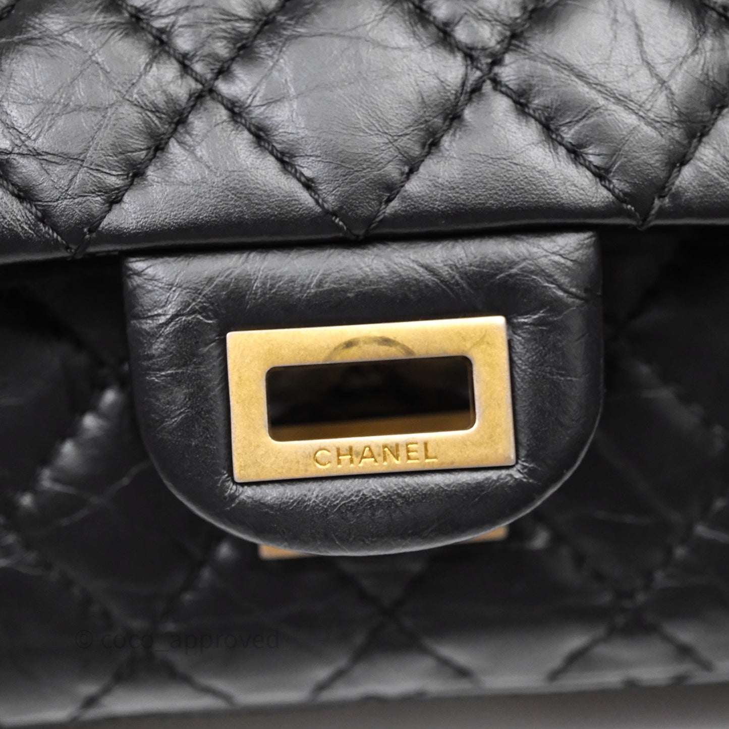 Chanel Reissue 225 Quilted Aged Calfskin Black Aged Gold Hardware