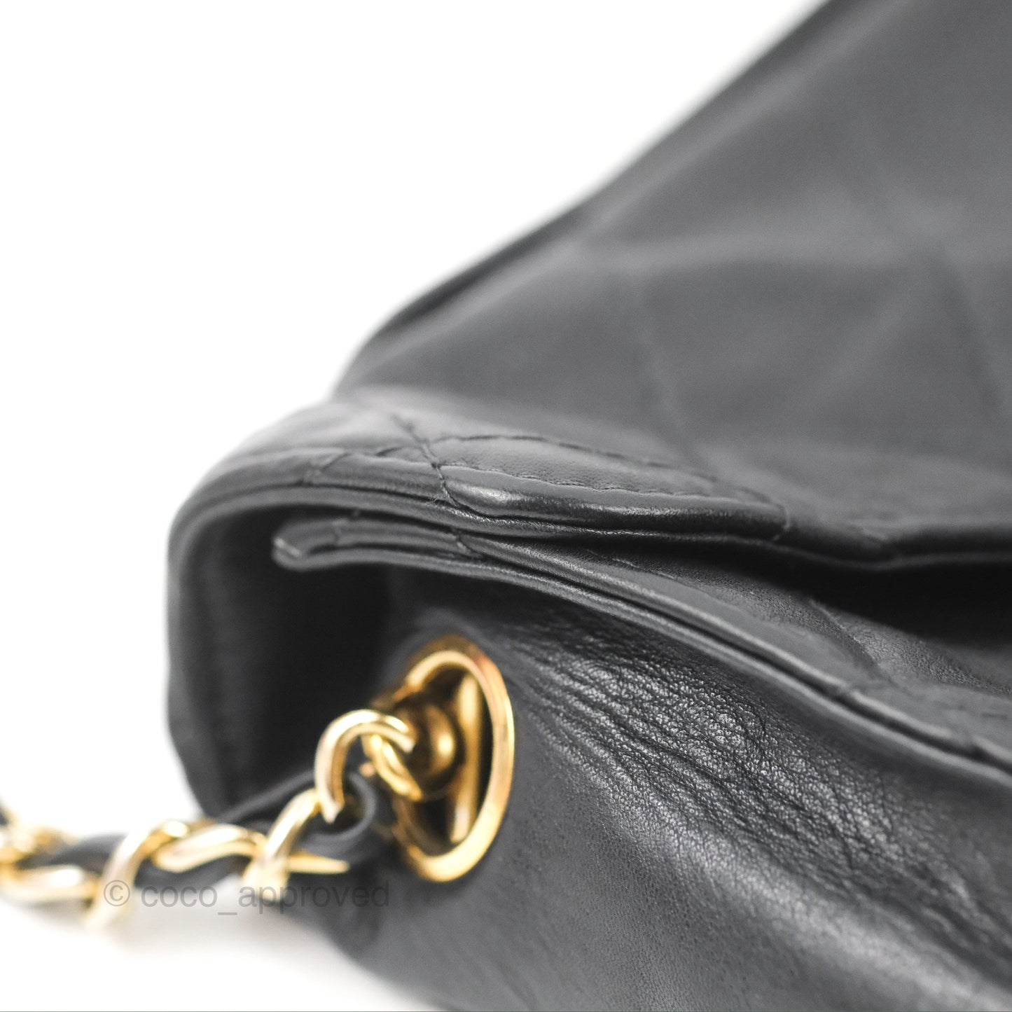Chanel Vintage Midnight Blue Lambskin Pochette Chain Shoulder Bag