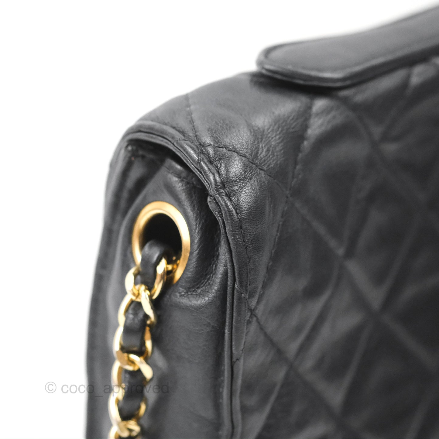 Chanel Vintage Midnight Blue Lambskin Pochette Chain Shoulder Bag