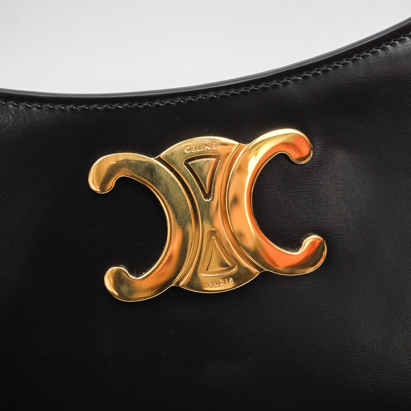 Celine Medium Tilly Bag in Shiny Calfskin Black