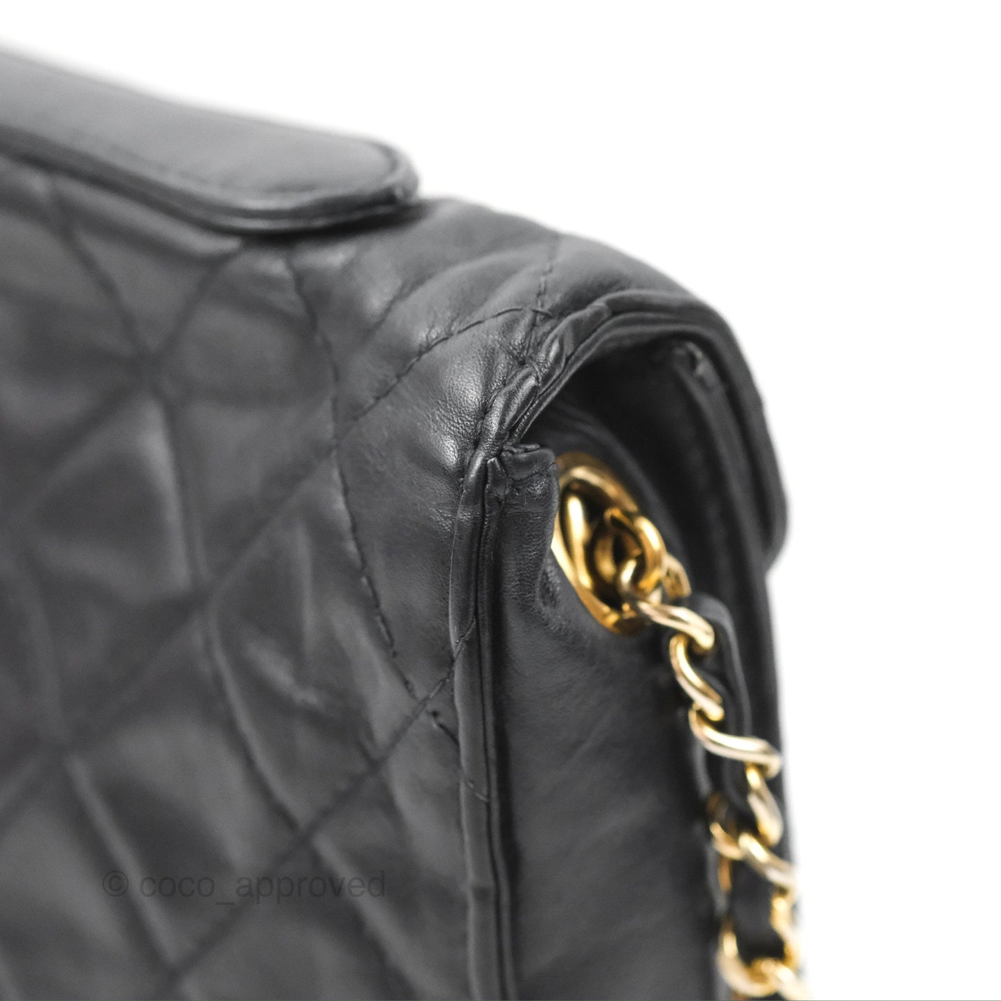 Chanel Vintage Midnight Blue Lambskin Pochette Chain Shoulder Bag