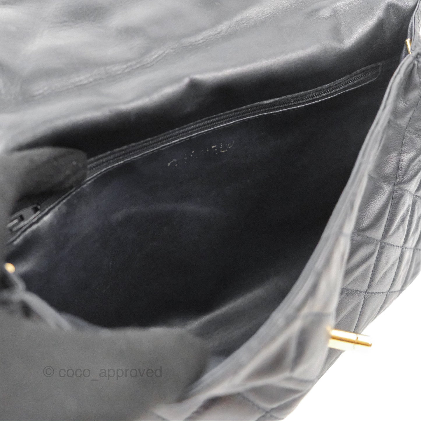Chanel Vintage Midnight Blue Lambskin Pochette Chain Shoulder Bag