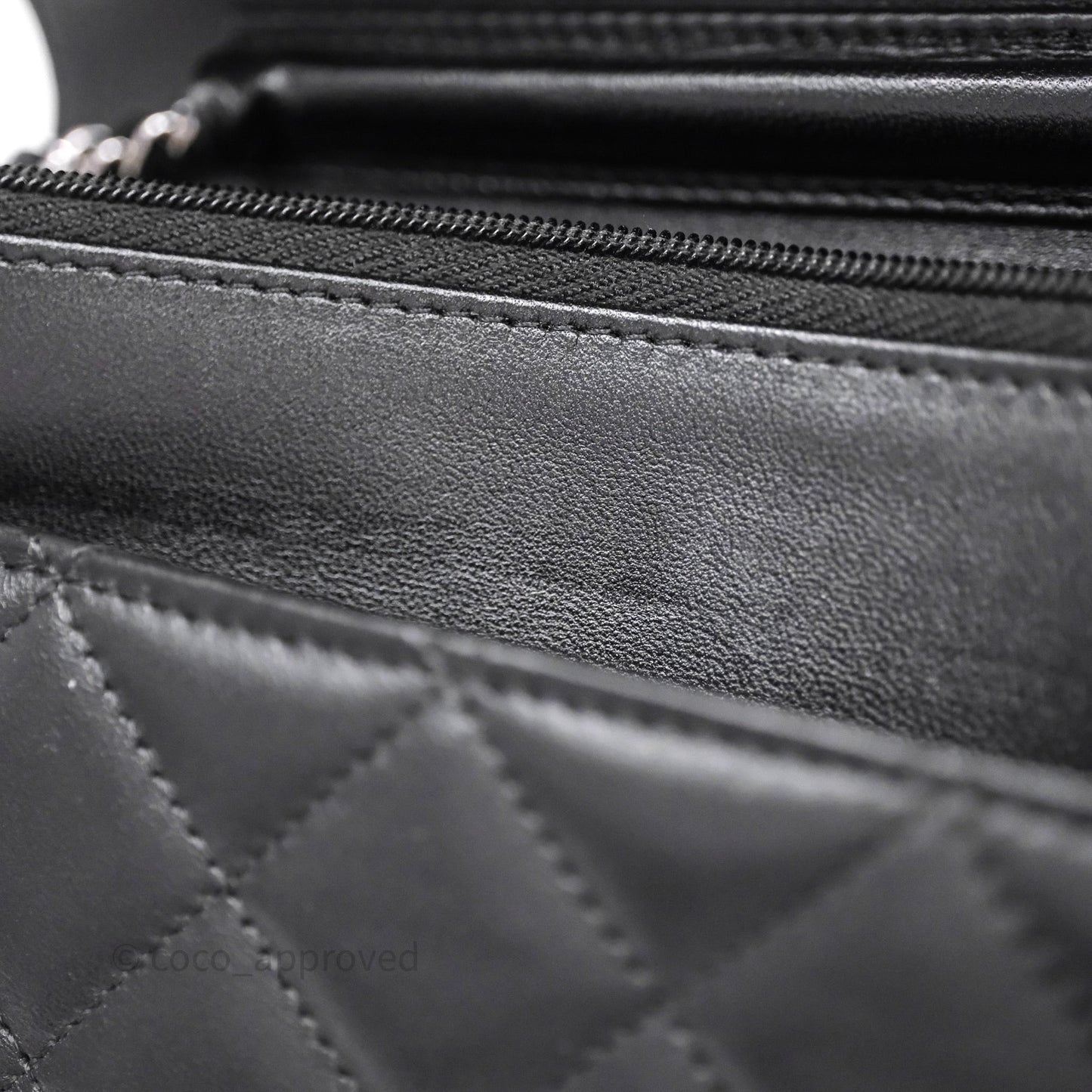 Chanel Quilted WOC Black Lambskin Silver Hardware