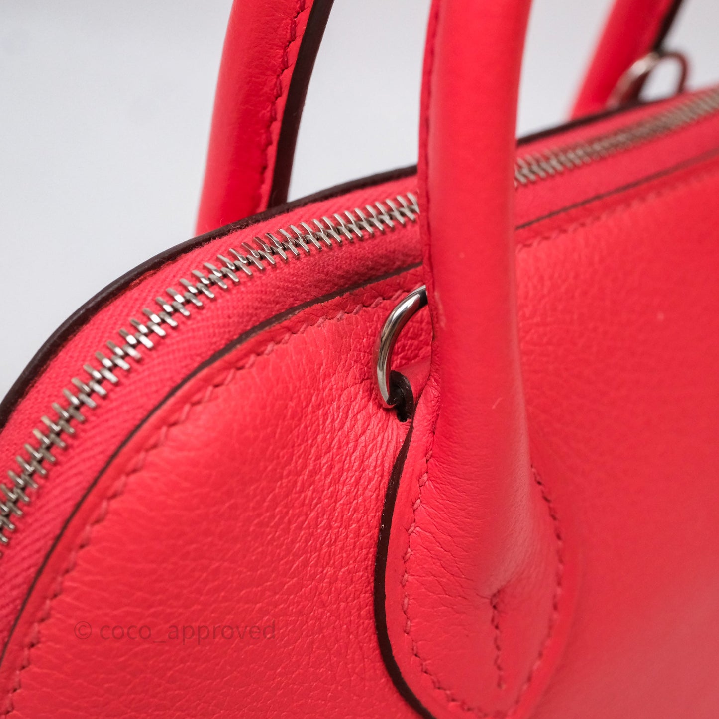 Hermès Bolide Mini 1923 Rose Texas 0E/ Cuivre 6C Evercolor Palladium Hardware