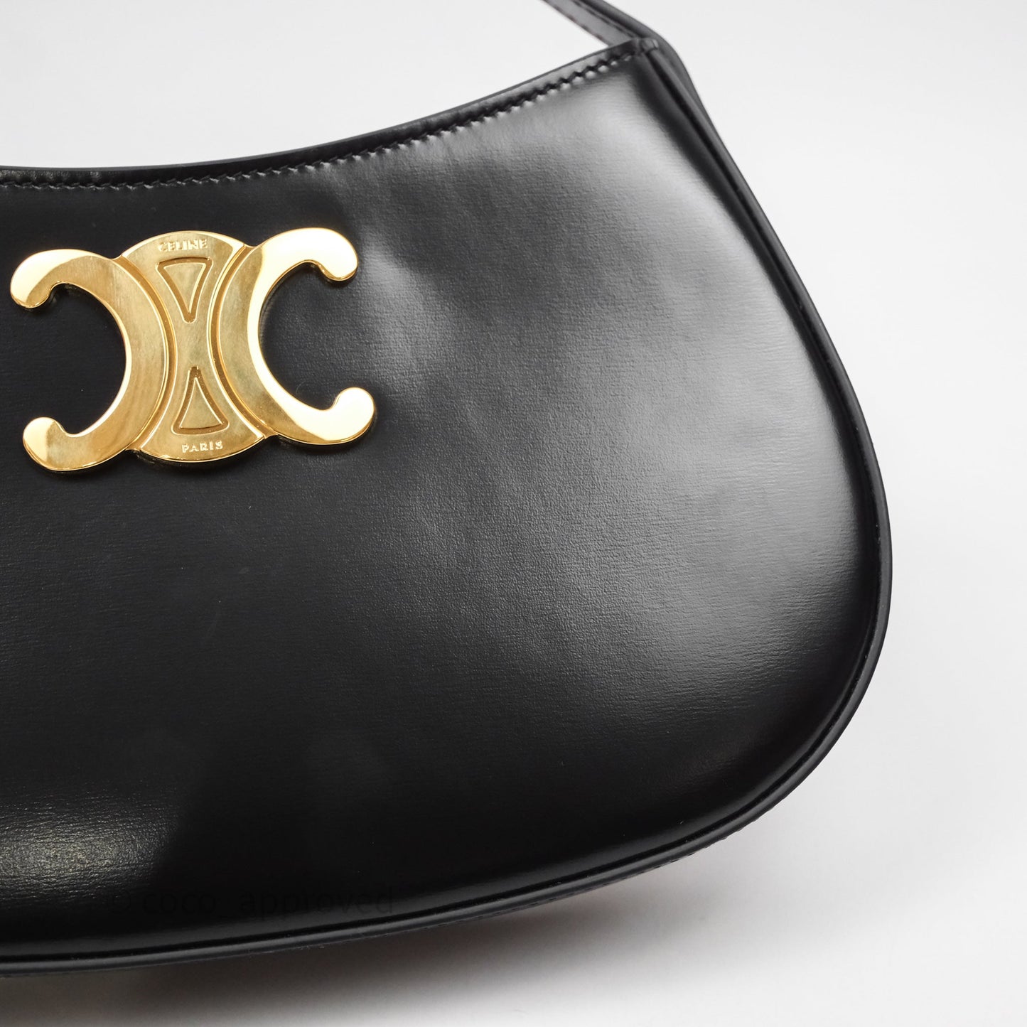 Celine Medium Tilly Bag in Shiny Calfskin Black
