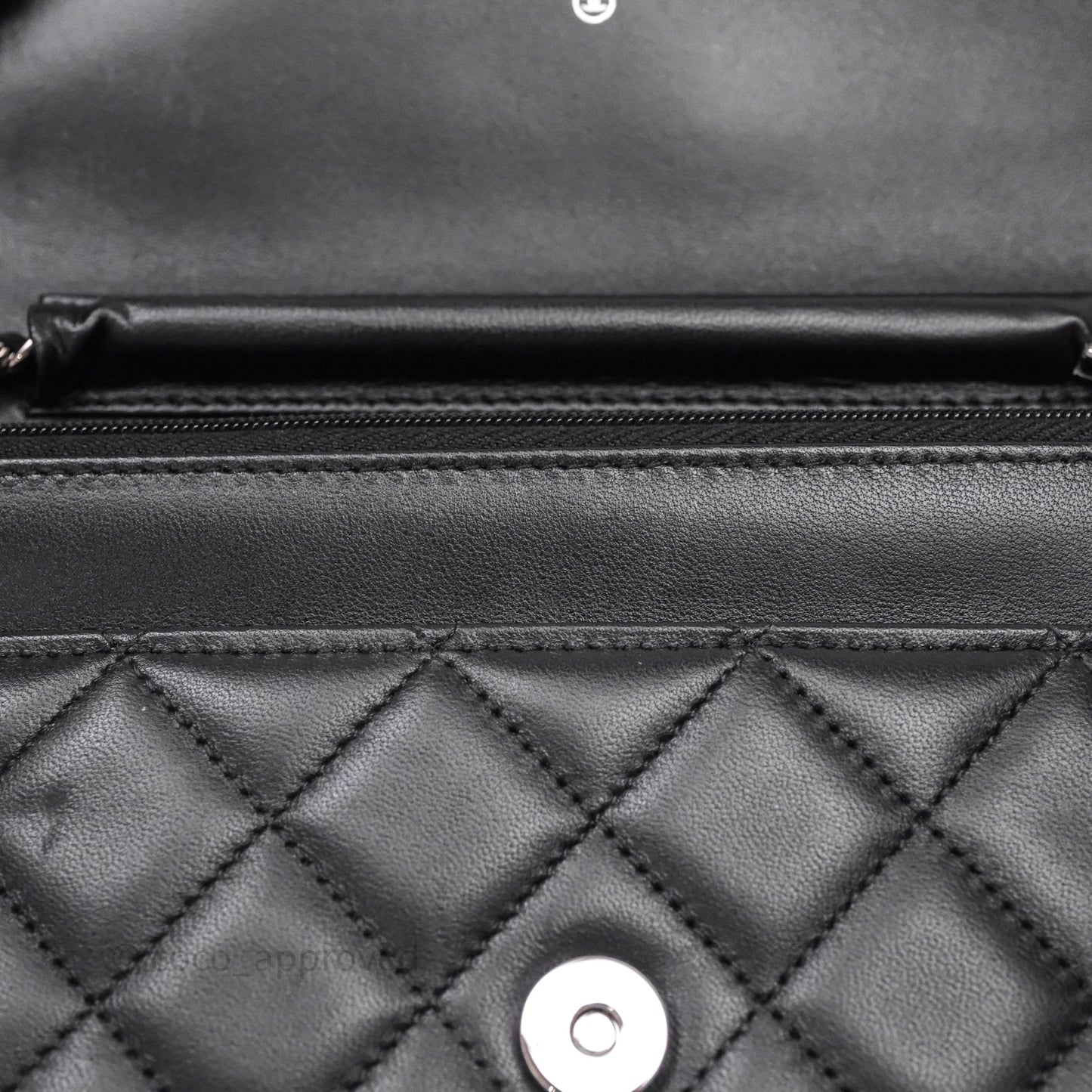 Chanel Quilted WOC Black Lambskin Silver Hardware
