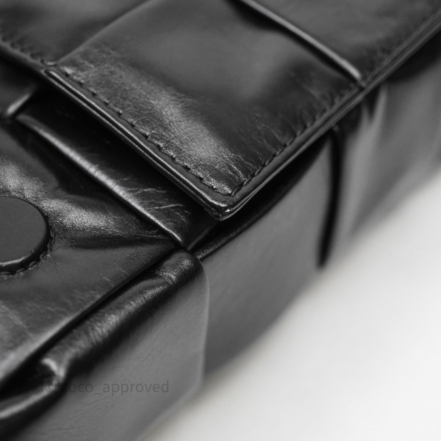 Bottega Veneta Maxi Paper Cassette Bag Calfskin Intrecciato Black