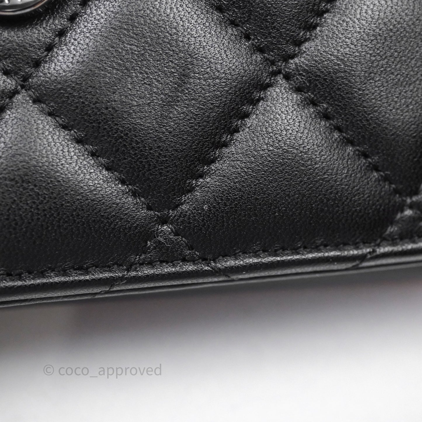 Chanel Quilted WOC Black Lambskin Silver Hardware