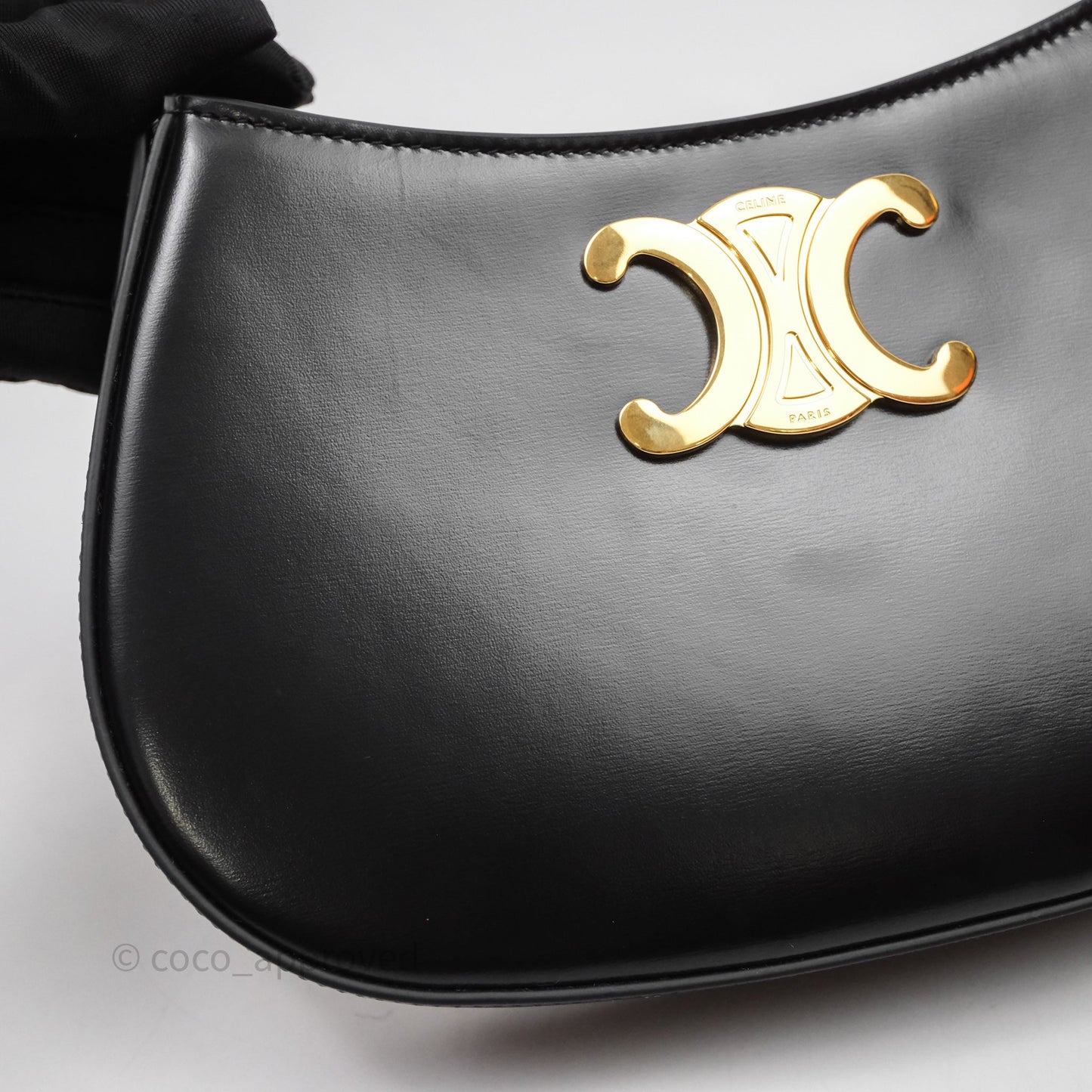 Celine Medium Tilly Bag in Shiny Calfskin Black